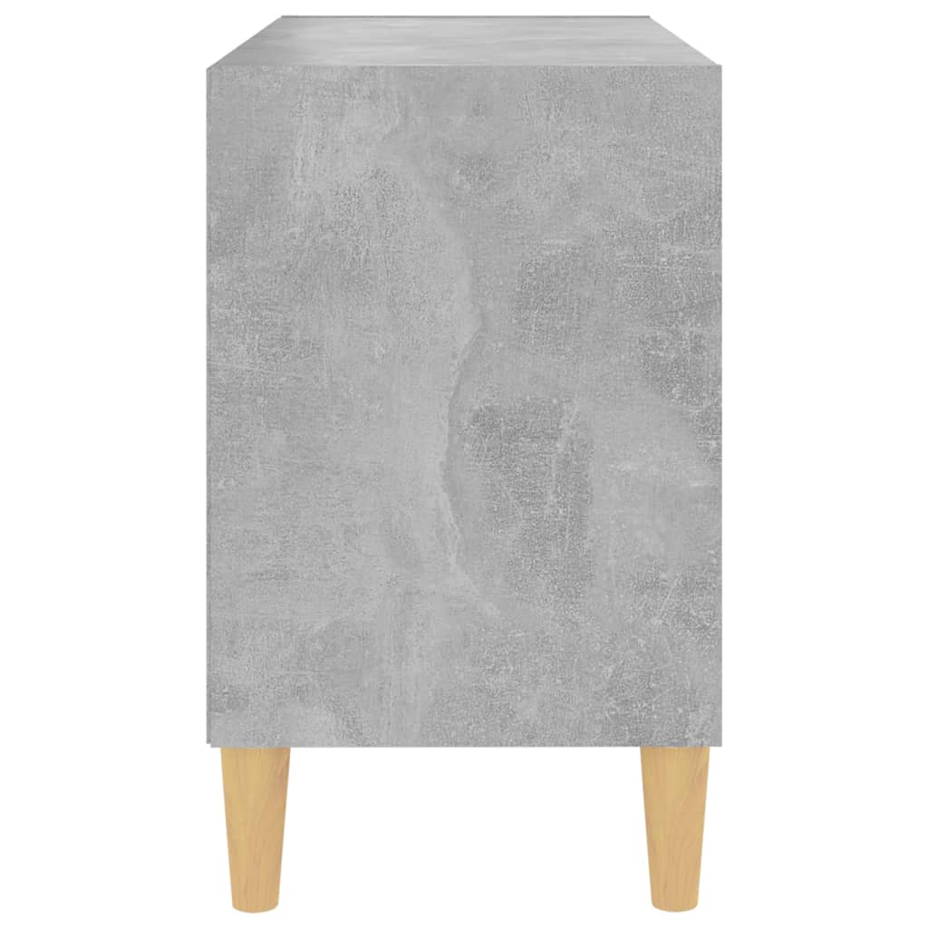 Meuble TV avec pieds en bois massif Gris béton 69,5x30x50 cm - XIOS