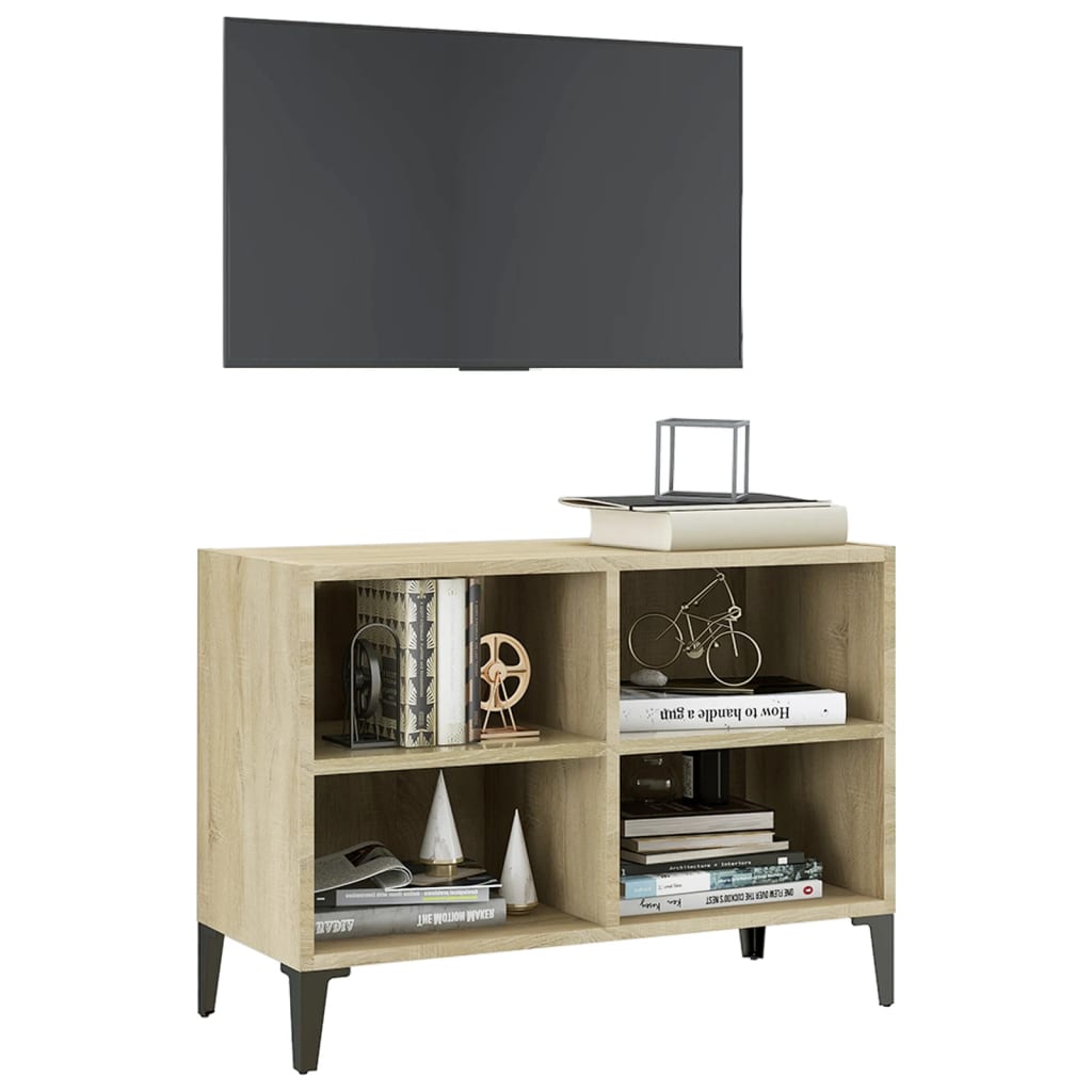 Meuble TV avec pieds en métal Chêne sonoma 69,5x30x50 cm - XIOS
