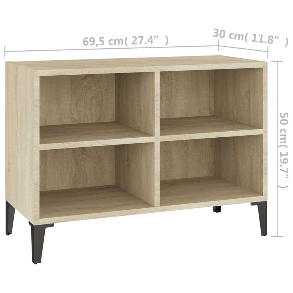 Meuble TV avec pieds en métal Chêne sonoma 69,5x30x50 cm - XIOS