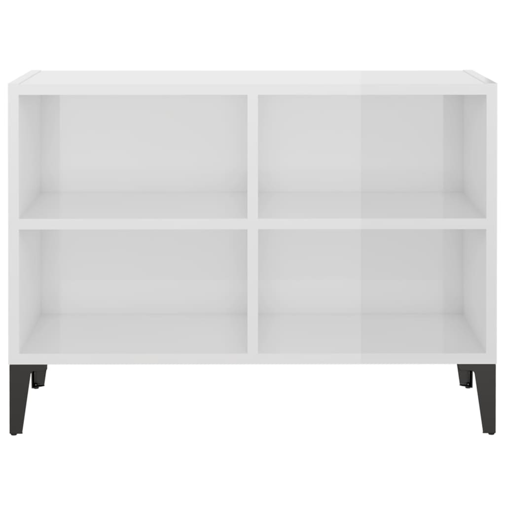 Meuble TV avec pieds en métal Blanc brillant 69,5x30x50 cm - XIOS