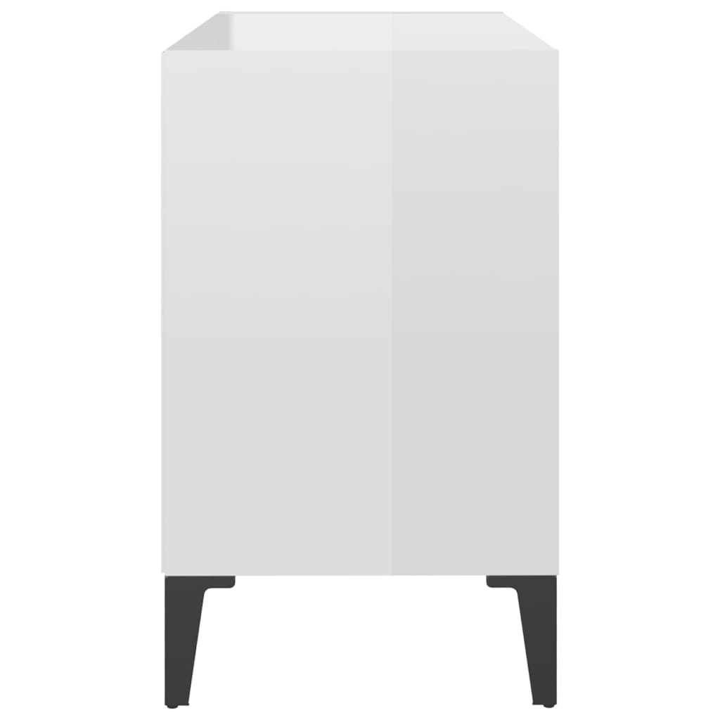 Meuble TV avec pieds en métal Blanc brillant 69,5x30x50 cm - XIOS