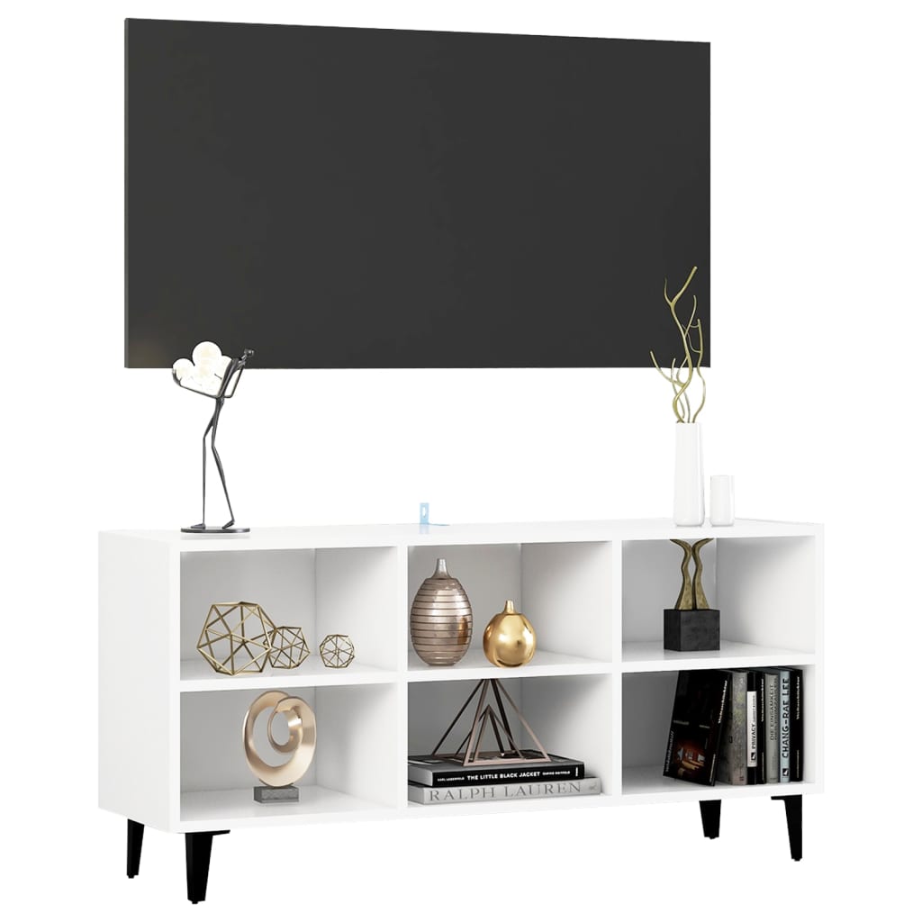Meuble TV avec pieds en métal Blanc 103,5x30x50 cm - XIOS