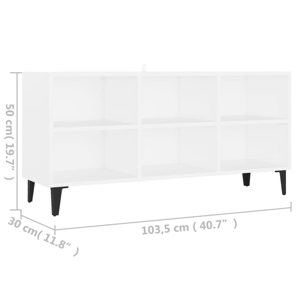Meuble TV avec pieds en métal Blanc 103,5x30x50 cm - XIOS