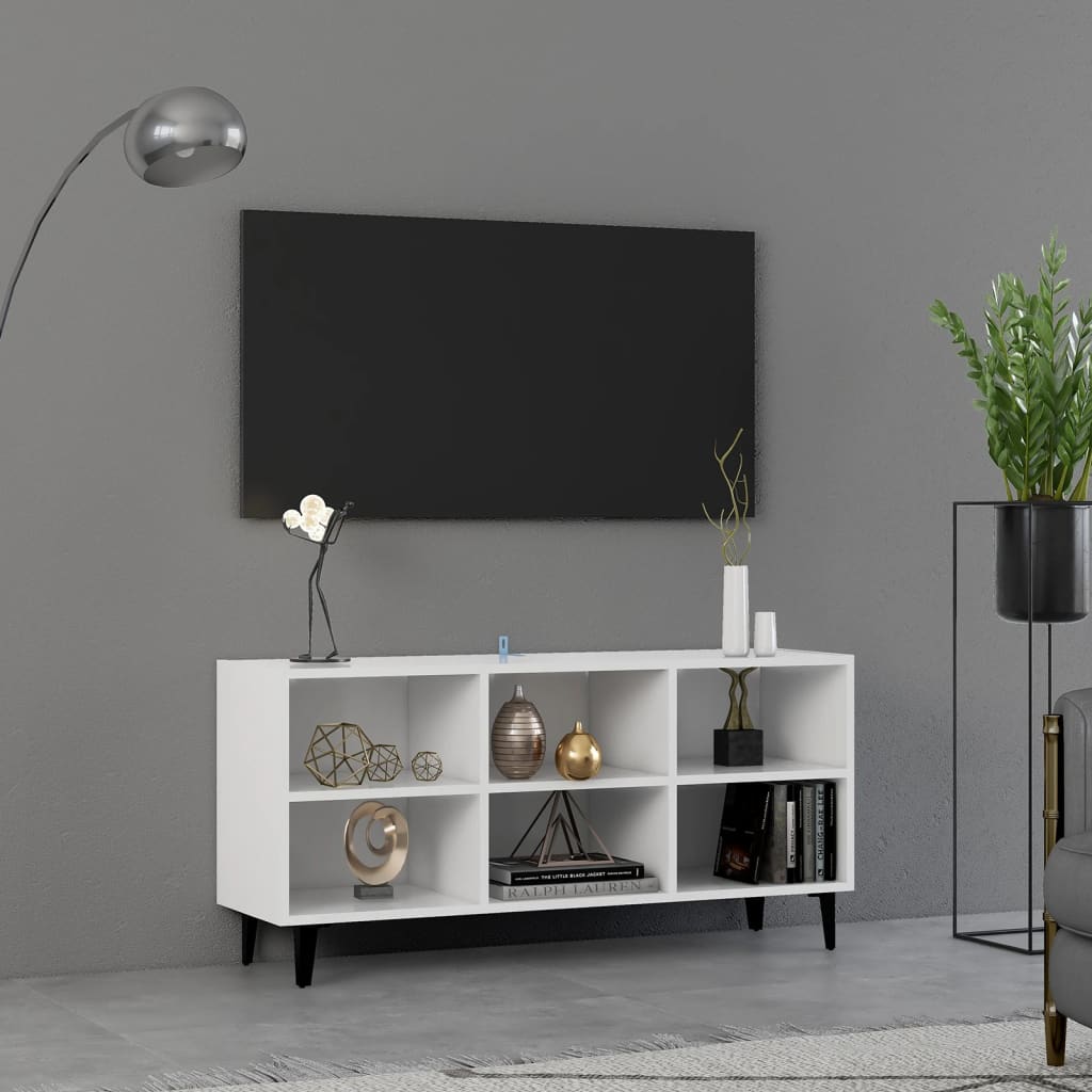 Meuble TV avec pieds en métal Blanc 103,5x30x50 cm - XIOS