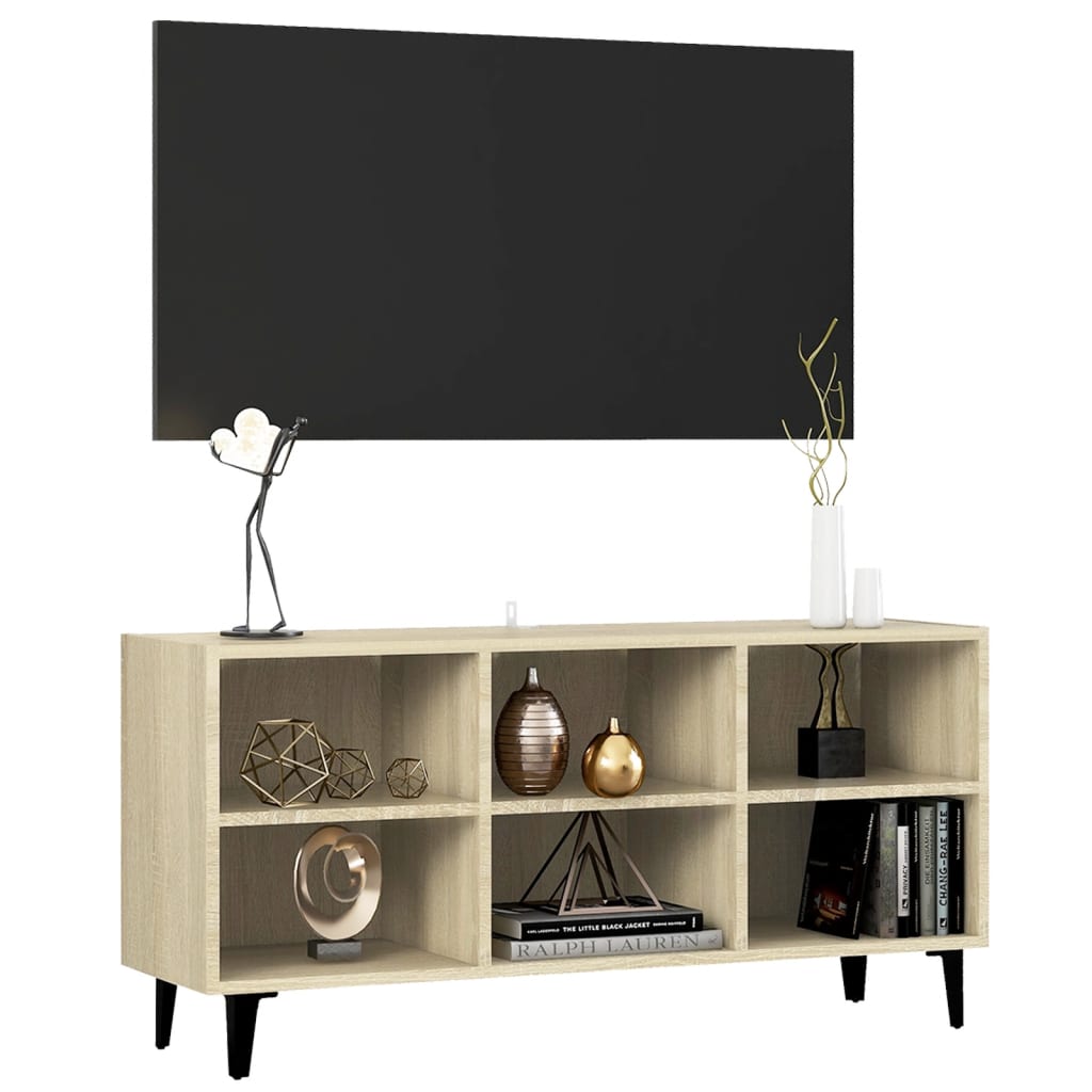 Meuble TV avec pieds en métal Chêne sonoma 103,5x30x50 cm - XIOS