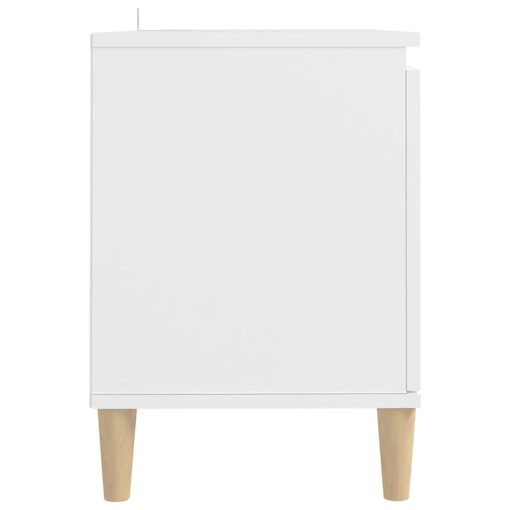 Meuble TV avec pieds en bois massif Blanc 103,5x35x50 cm - XIOS