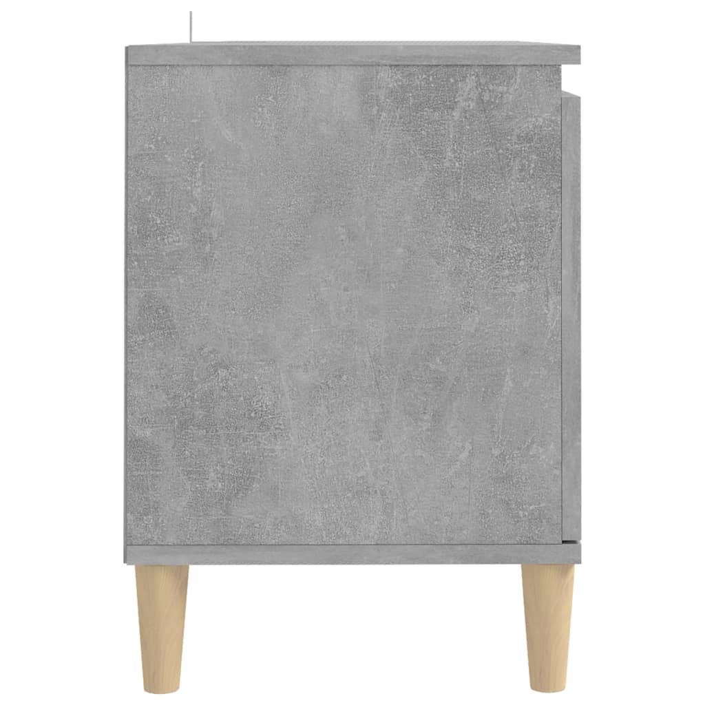 Meuble TV avec pieds en bois massif Gris béton 103,5x35x50 cm - XIOS