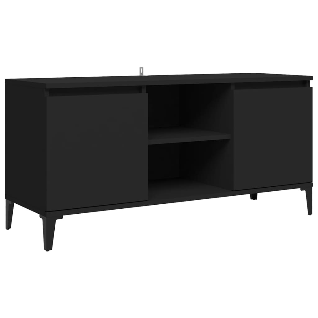 Meuble TV avec pieds en métal Noir 103,5x35x50 cm Meubles TV vidaXL   