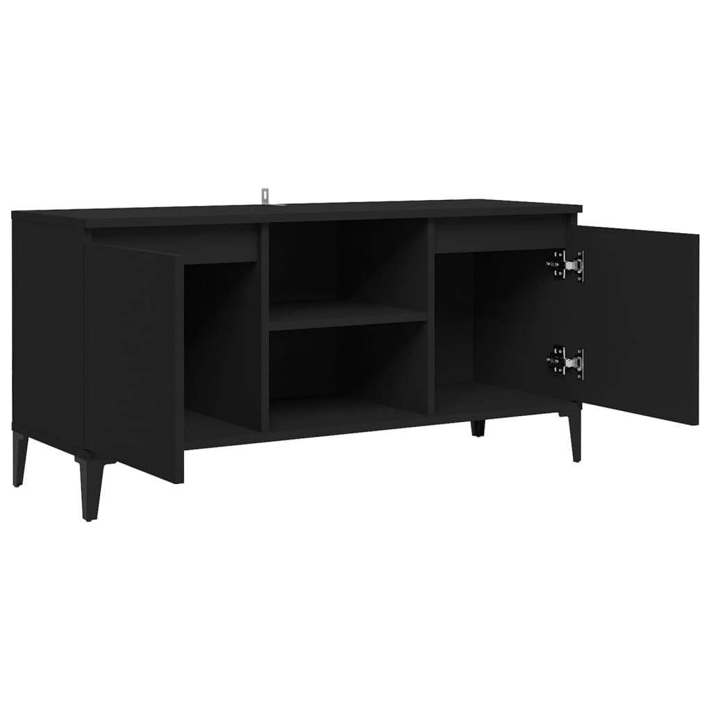 Meuble TV avec pieds en métal Noir 103,5x35x50 cm Meubles TV vidaXL   
