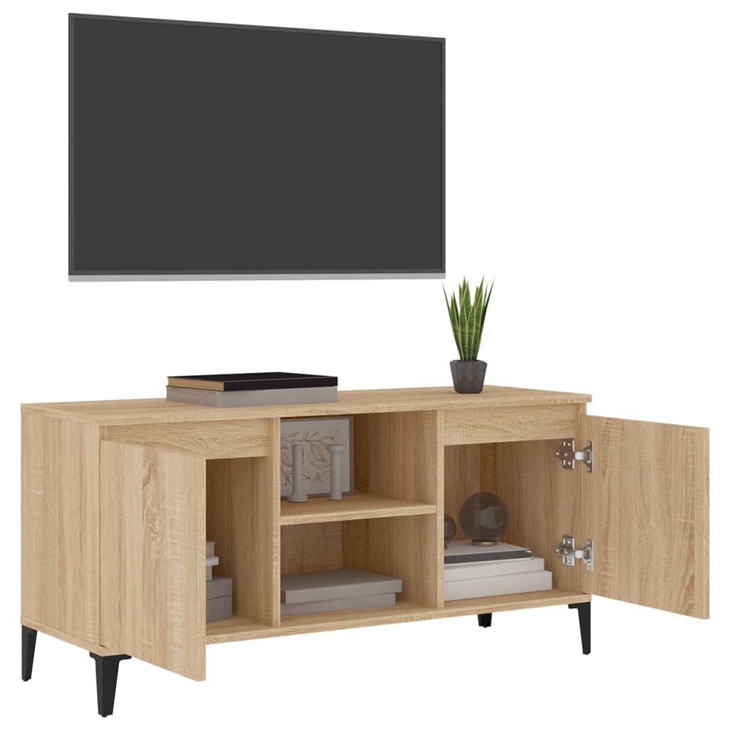 Meuble TV avec pieds en métal Chêne sonoma 103,5x35x50 cm - XIOS