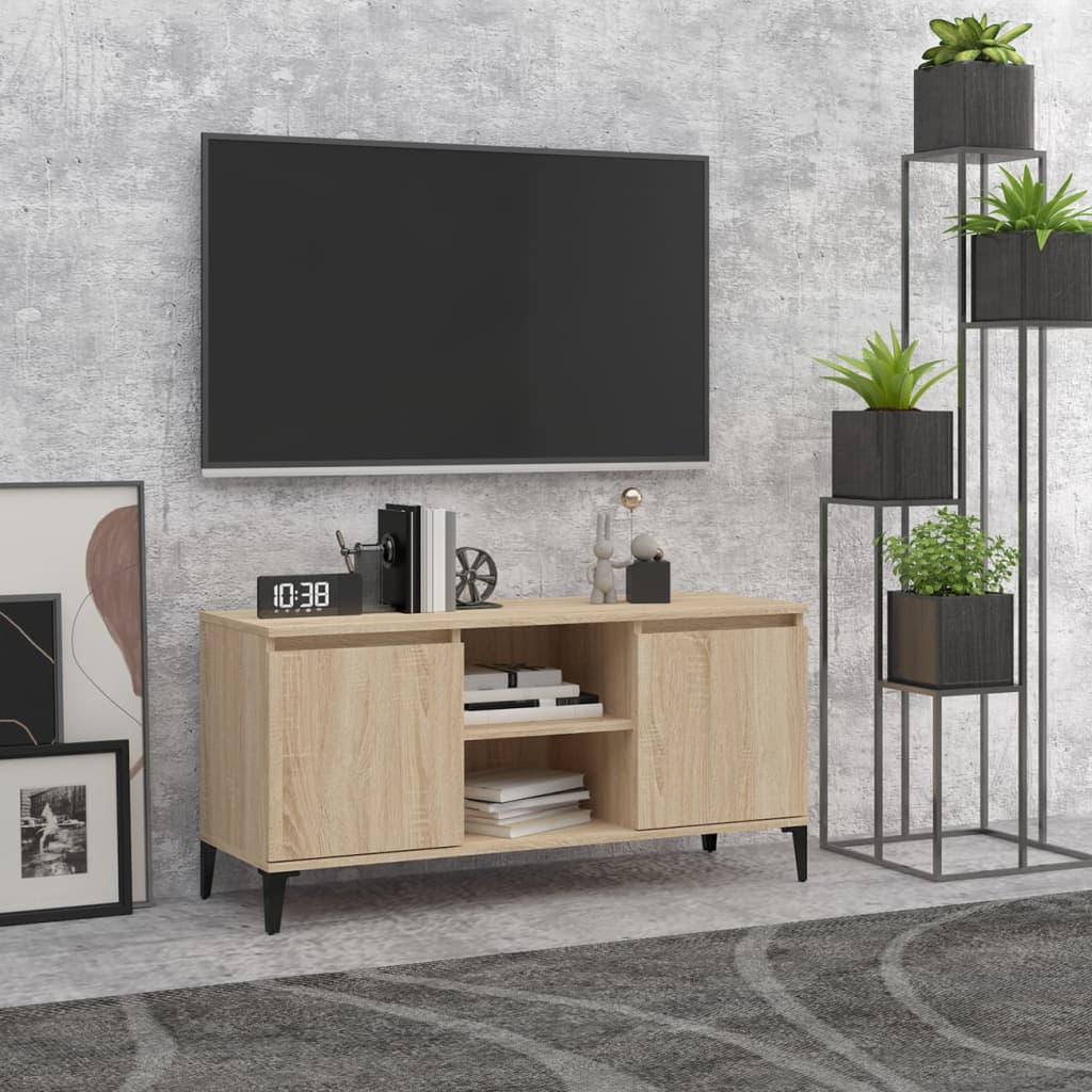 Meuble TV avec pieds en métal Chêne sonoma 103,5x35x50 cm - XIOS