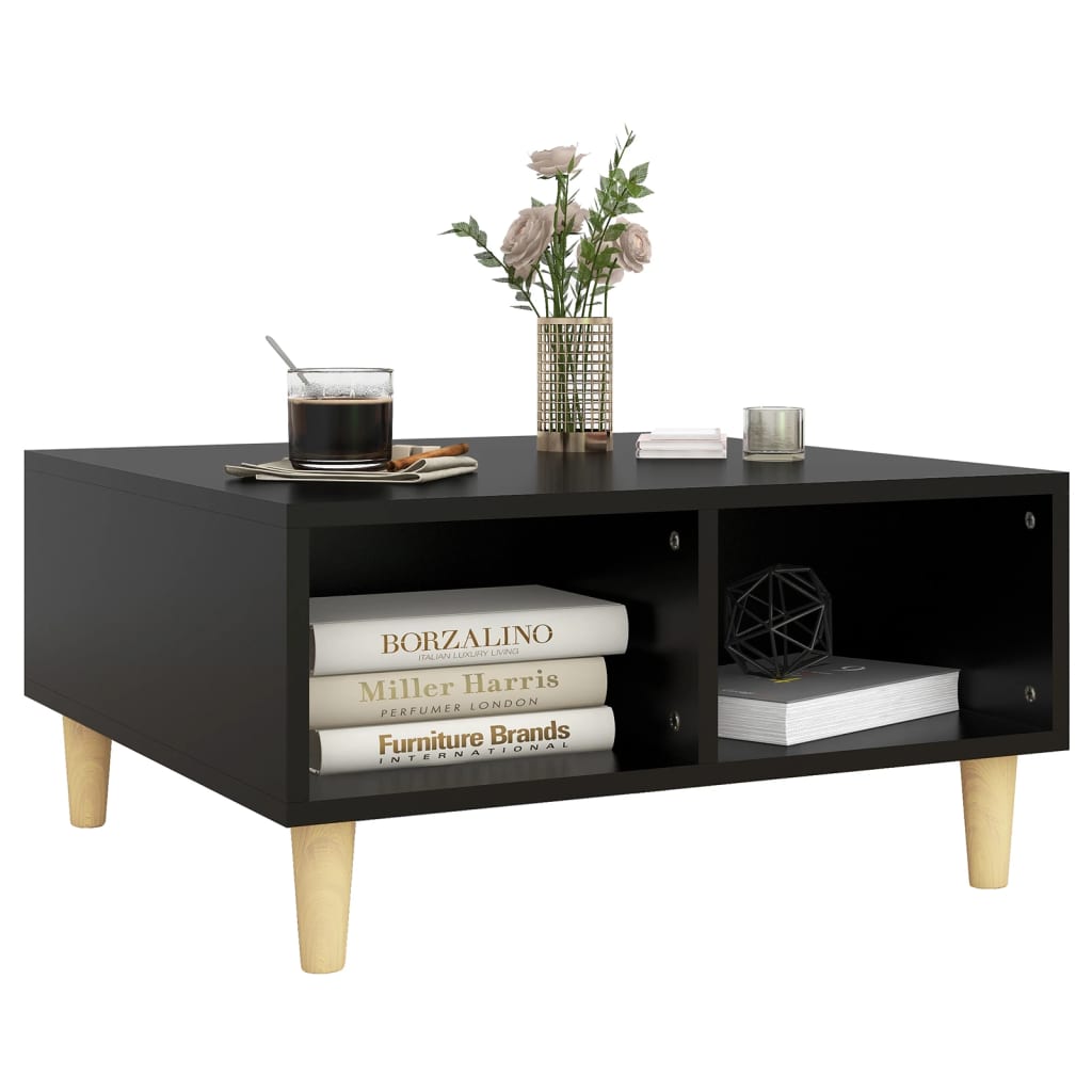 Table basse noir 60x60x30 cm bois d'ingénierie - XIOS