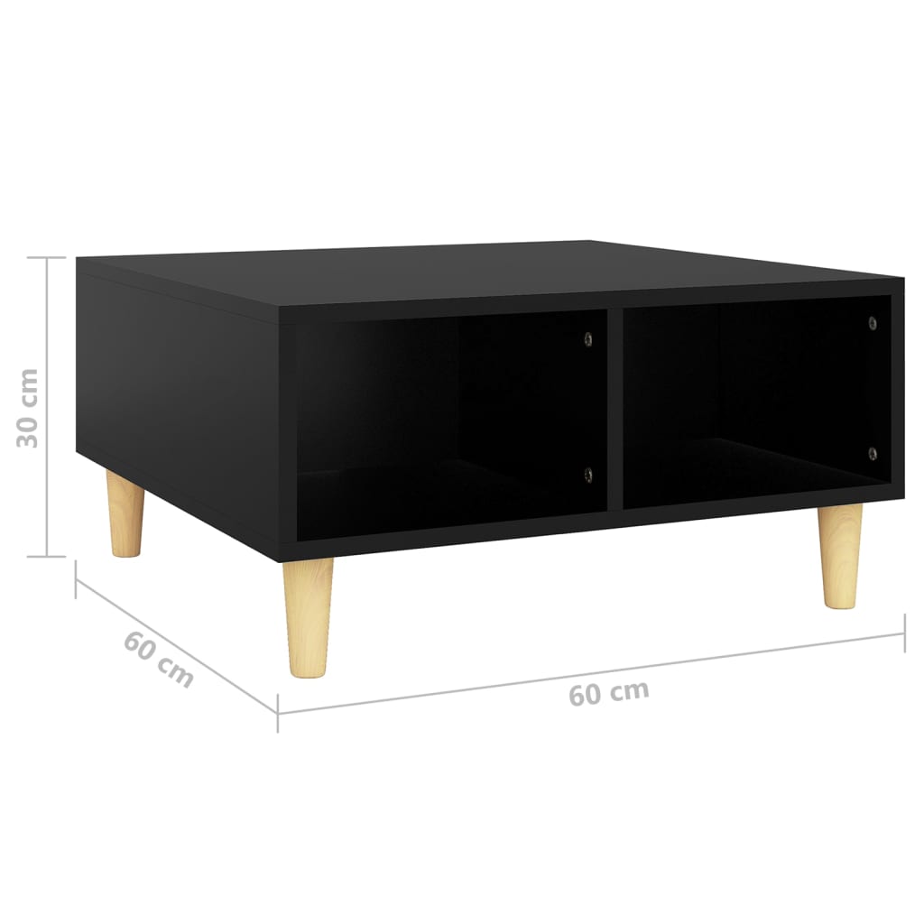 Table basse noir 60x60x30 cm bois d'ingénierie - XIOS