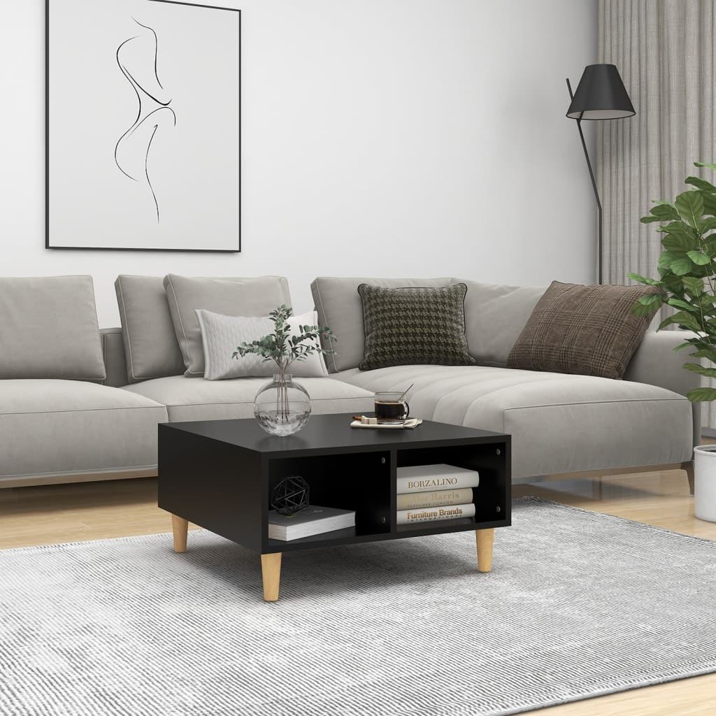 Table basse noir 60x60x30 cm bois d'ingénierie - XIOS