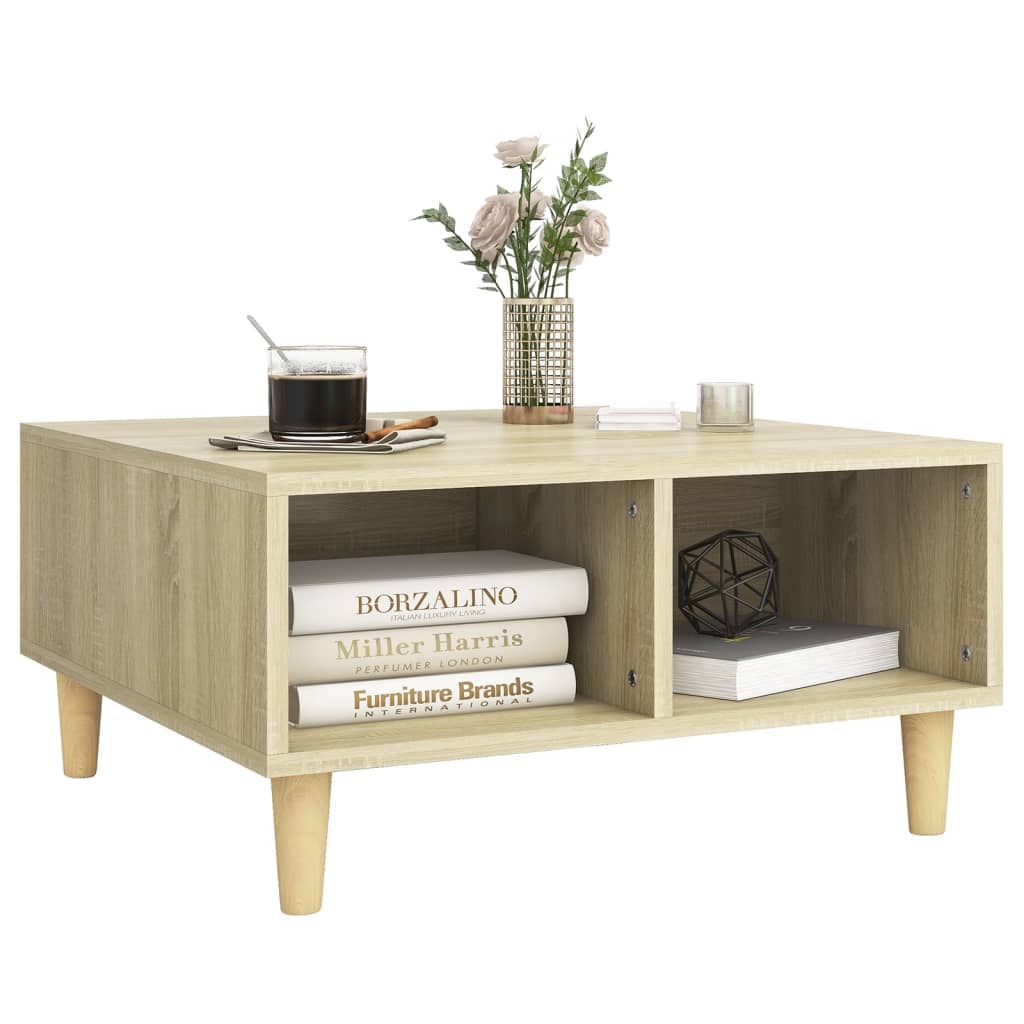 Table basse chêne sonoma 60x60x30 cm bois d'ingénierie - XIOS