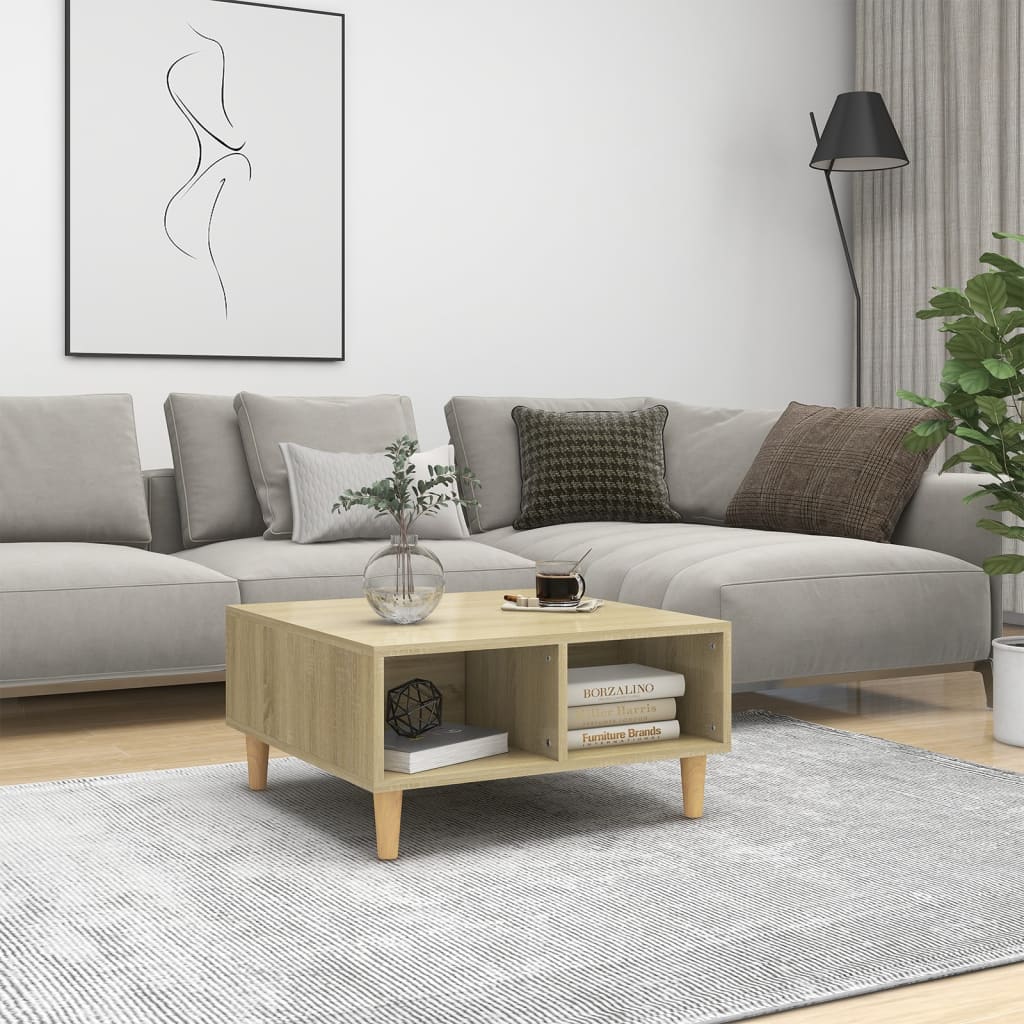 Table basse chêne sonoma 60x60x30 cm bois d'ingénierie - XIOS