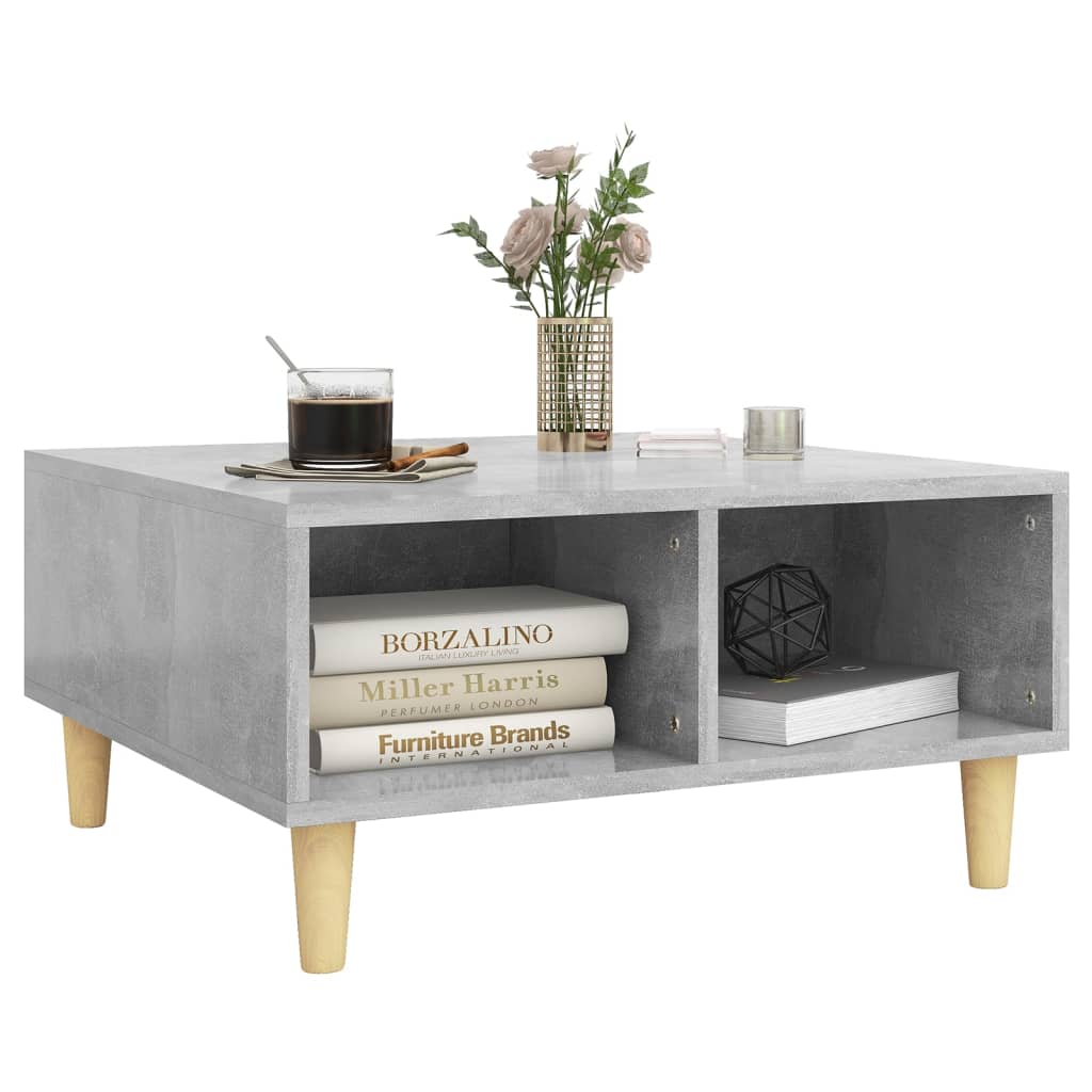 Table basse gris béton 60x60x30 cm bois d'ingénierie - XIOS