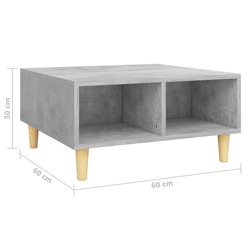 Table basse gris béton 60x60x30 cm bois d'ingénierie - XIOS