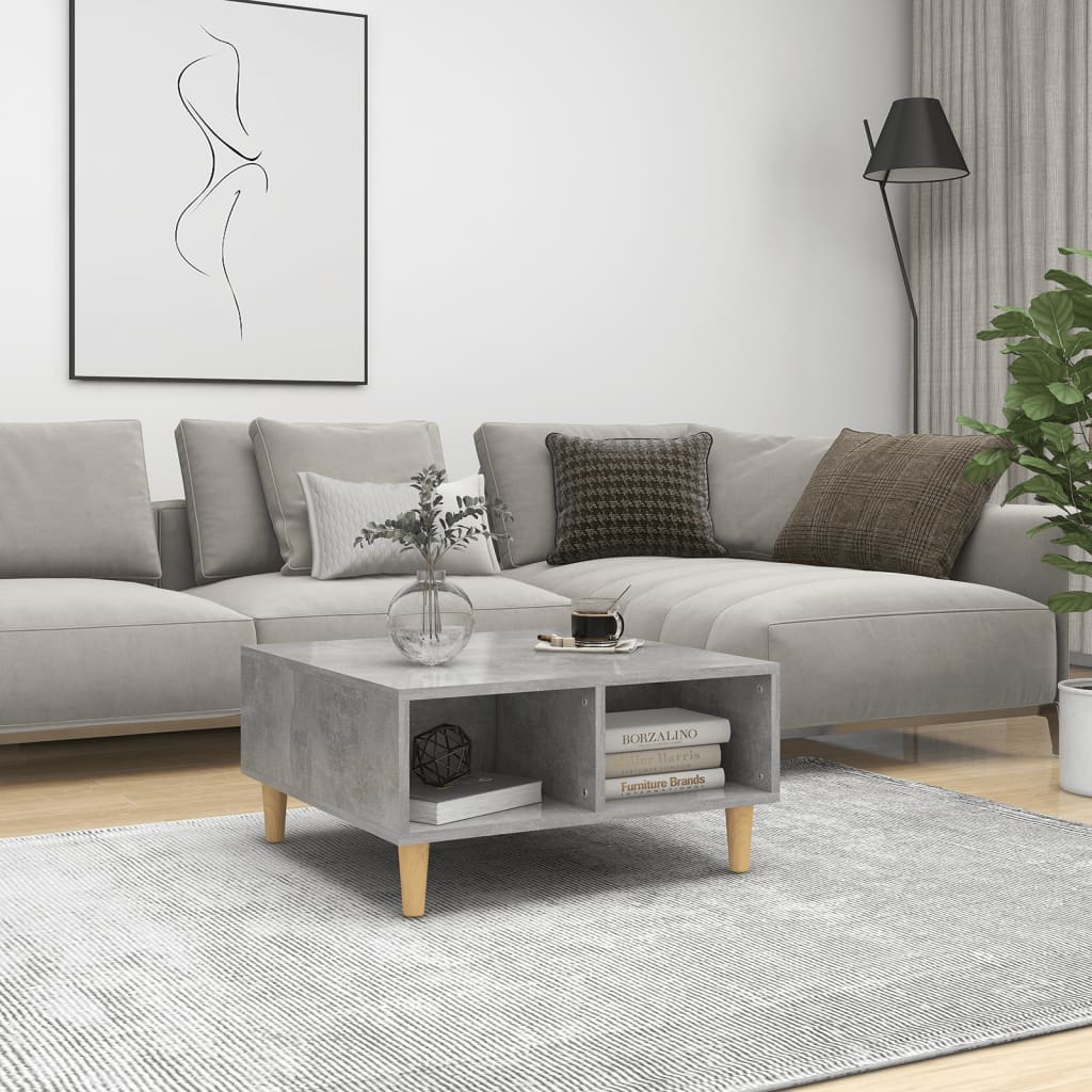 Table basse gris béton 60x60x30 cm bois d'ingénierie - XIOS