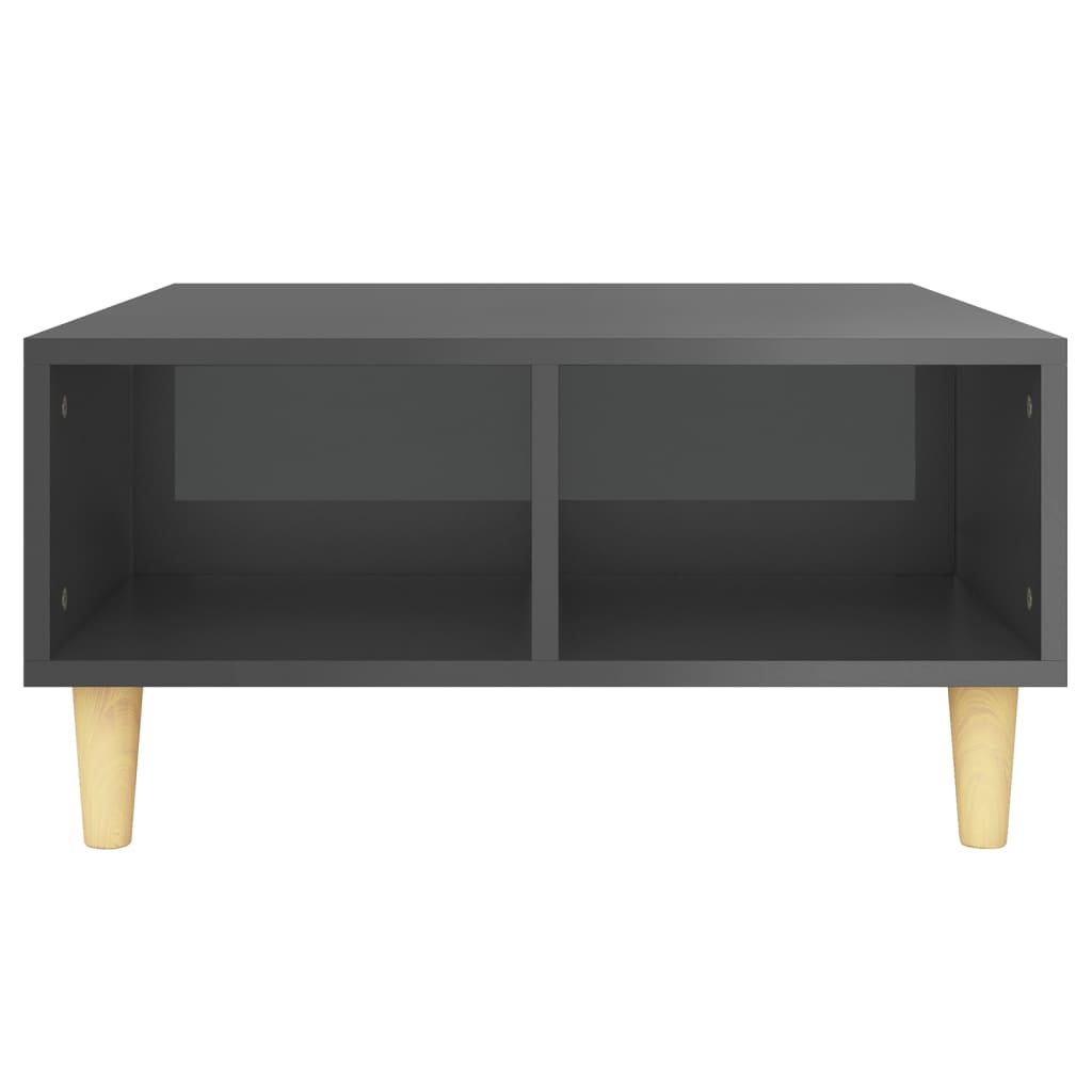 Table basse gris brillant 60x60x30 cm bois d'ingénierie - XIOS