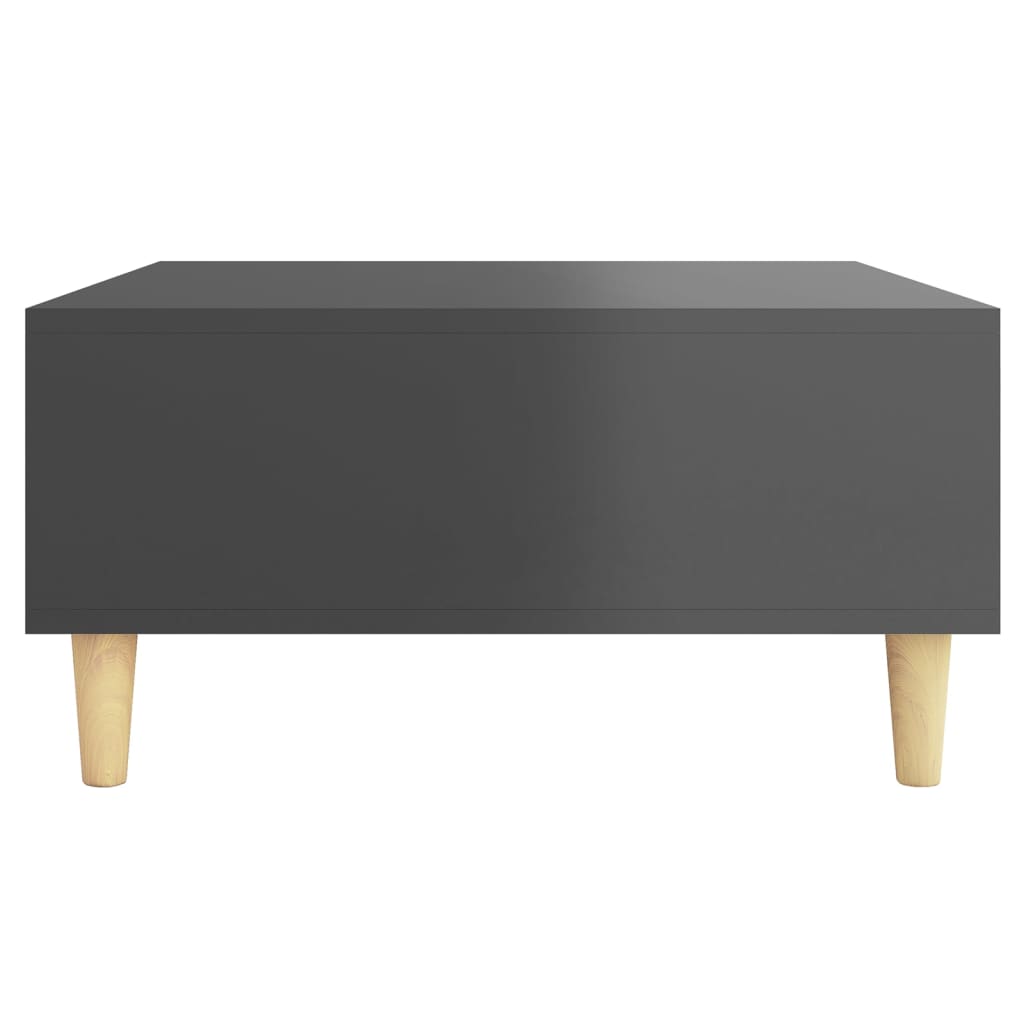 Table basse gris brillant 60x60x30 cm bois d'ingénierie - XIOS
