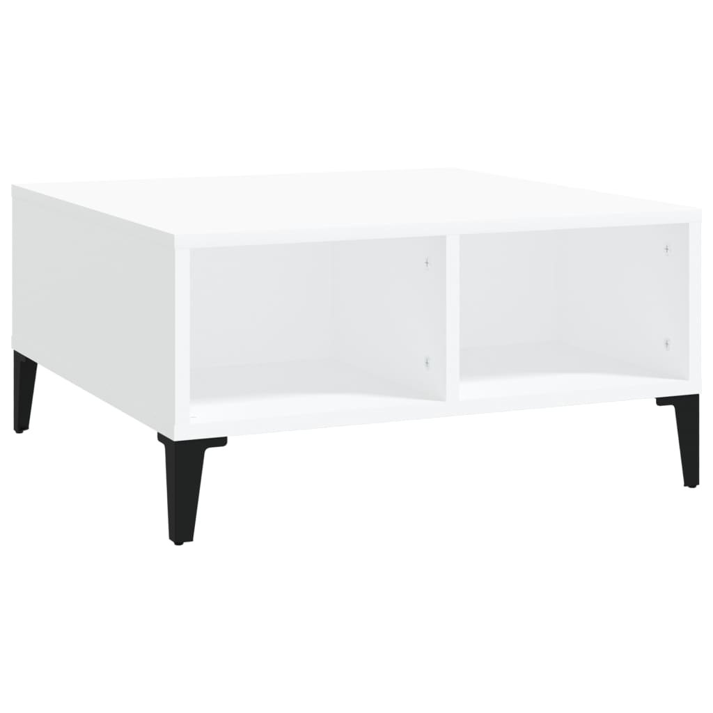 Table basse blanc 60x60x30 cm bois d'ingénierie - XIOS