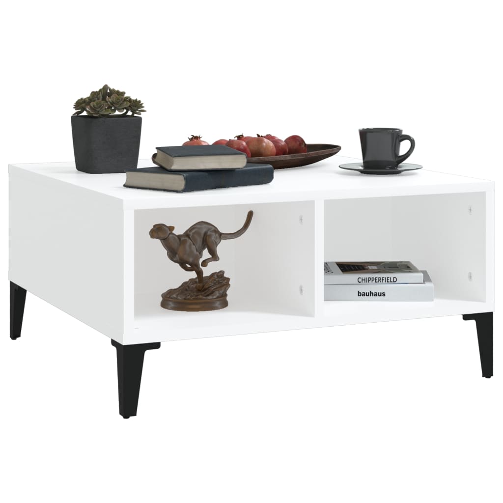Table basse blanc 60x60x30 cm bois d'ingénierie - XIOS