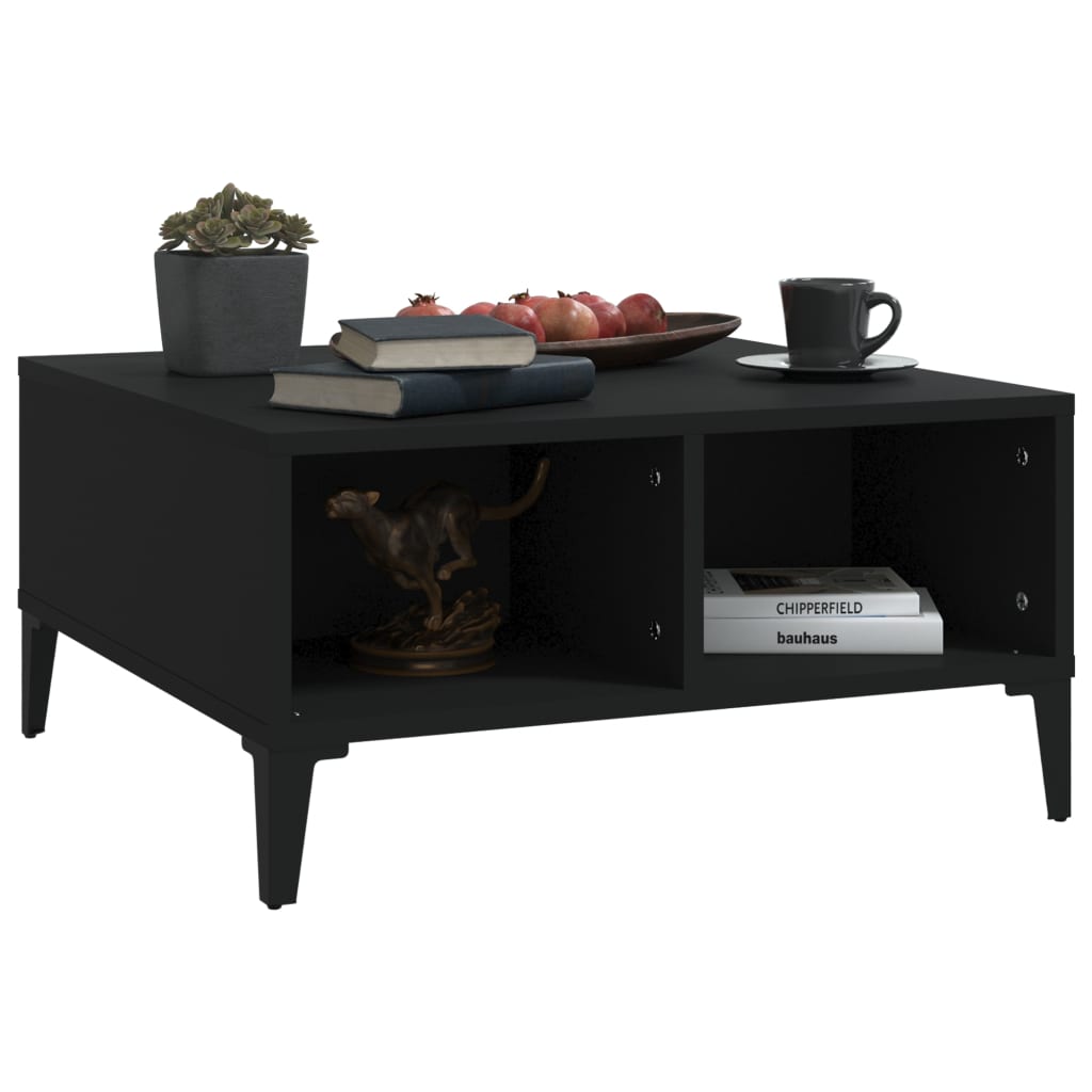 Table basse noir 60x60x30 cm bois d'ingénierie - XIOS