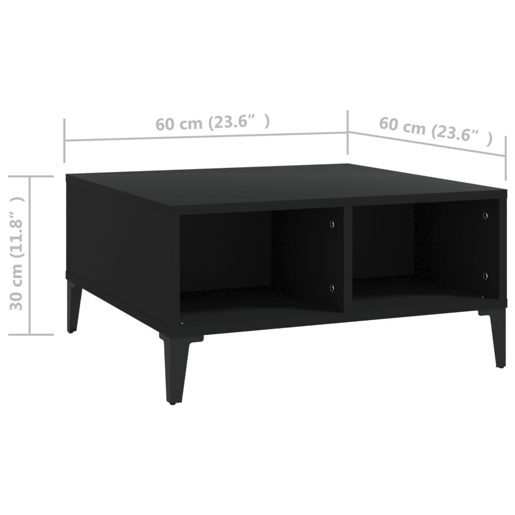 Table basse noir 60x60x30 cm bois d'ingénierie - XIOS
