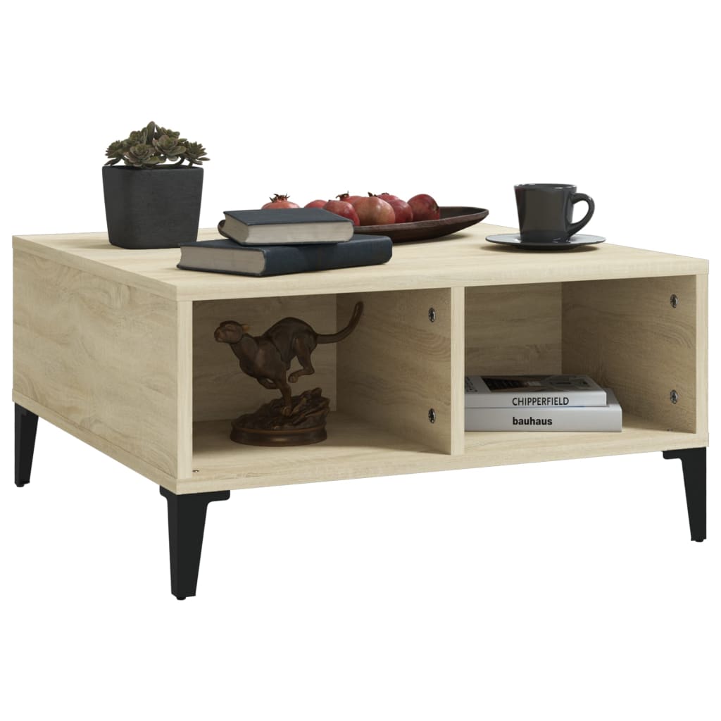 Table basse chêne sonoma 60x60x30 cm bois d'ingénierie - XIOS