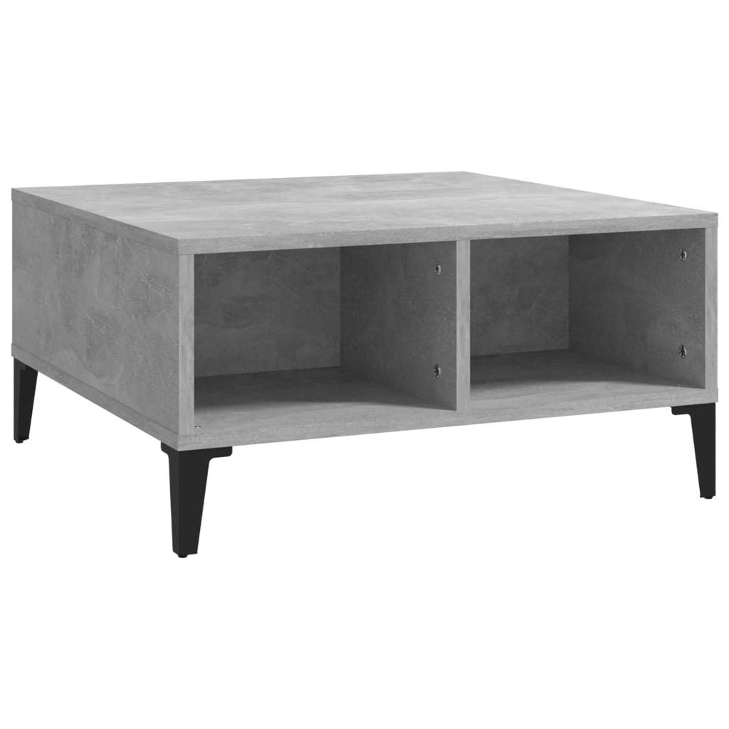 Table basse gris béton 60x60x30 cm bois d'ingénierie - XIOS