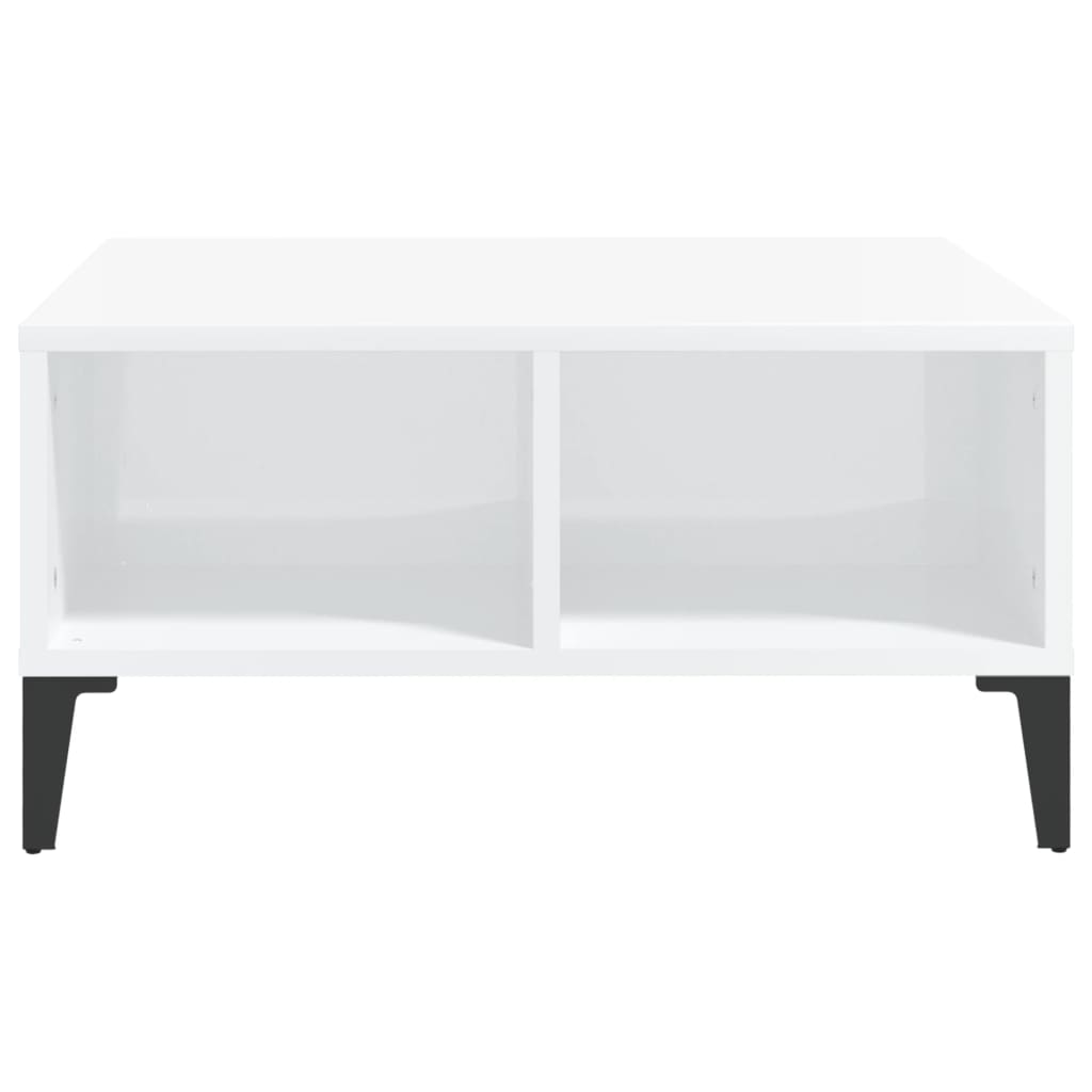 Table basse blanc brillant 60x60x30 cm bois d'ingénierie - XIOS