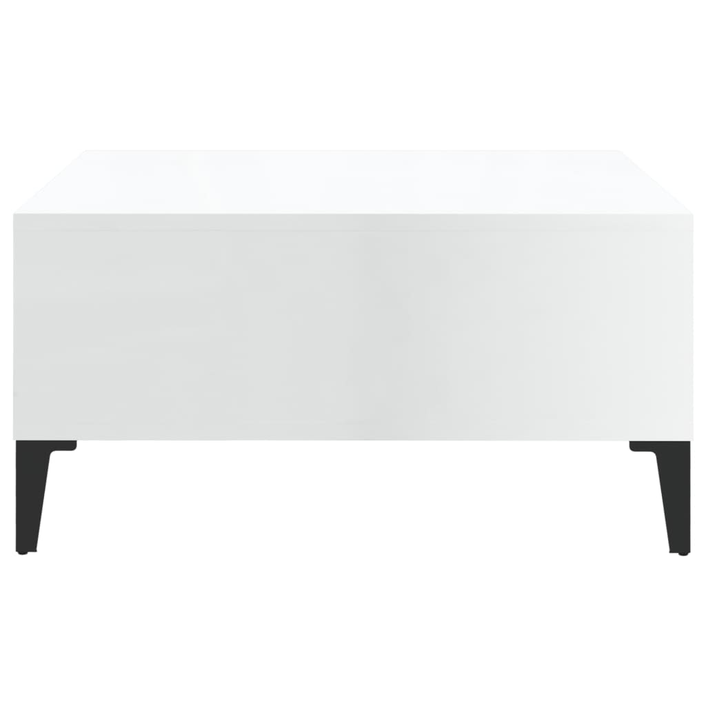 Table basse blanc brillant 60x60x30 cm bois d'ingénierie - XIOS