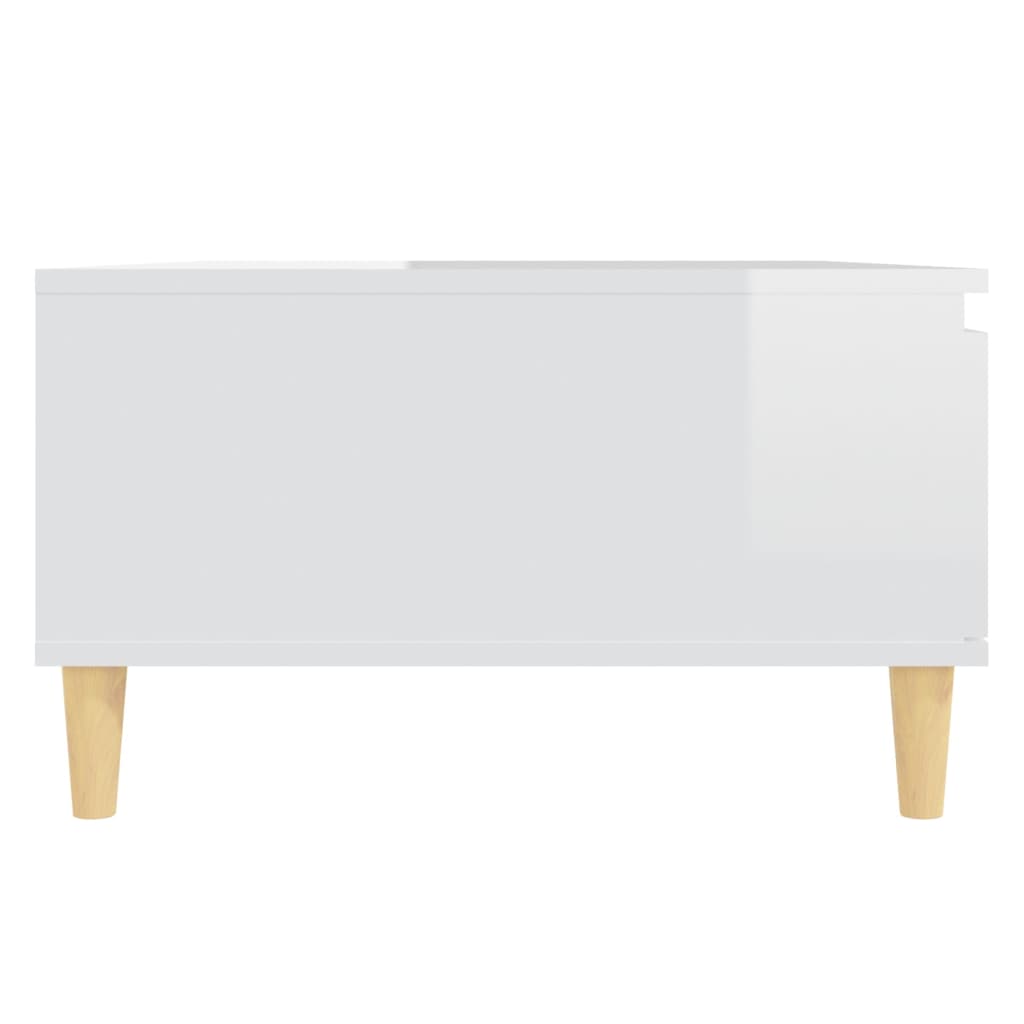 Table basse blanc brillant 90x60x35 cm bois d'ingénierie - XIOS