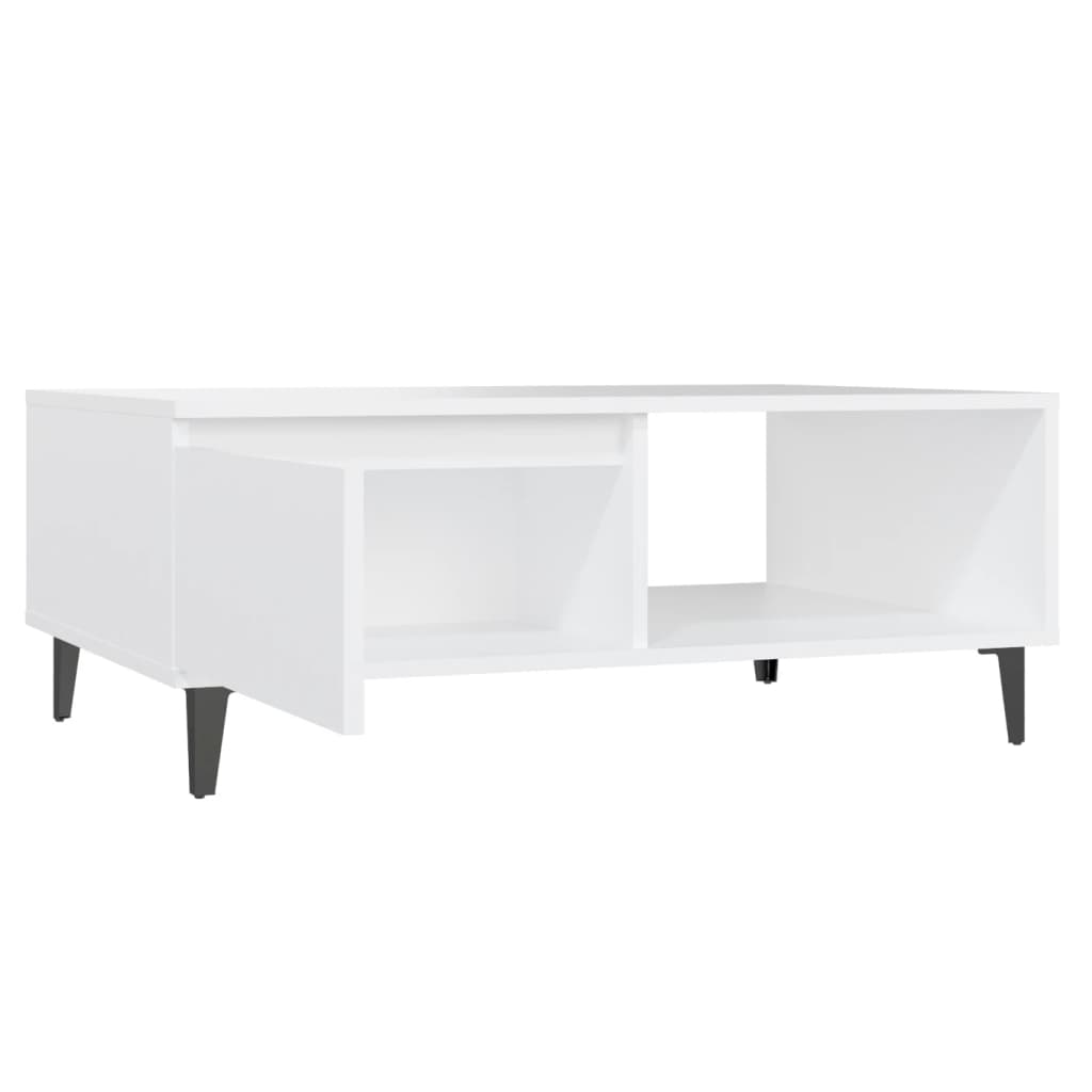 Table basse blanc 90x60x35 cm bois d'ingénierie - XIOS