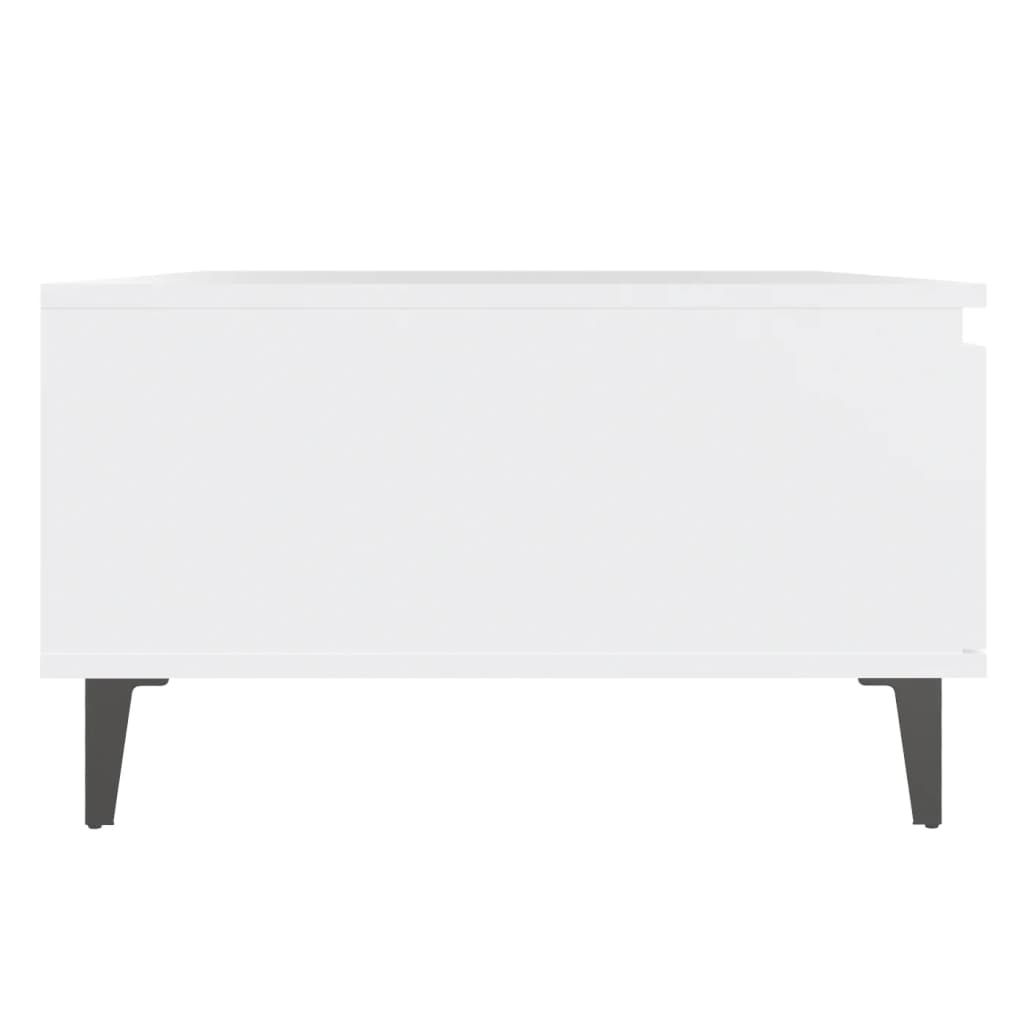 Table basse blanc 90x60x35 cm bois d'ingénierie - XIOS