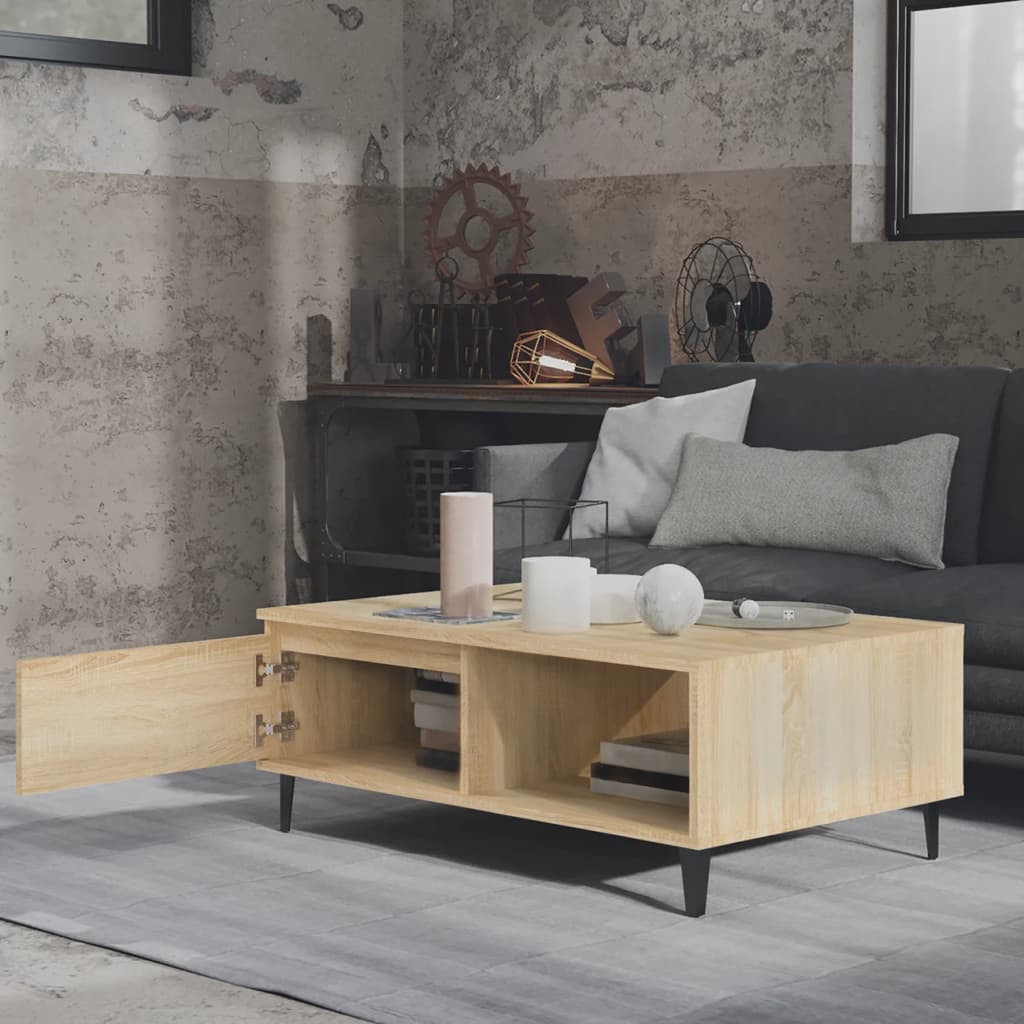 Table basse chêne sonoma 90x60x35 cm bois d'ingénierie - XIOS