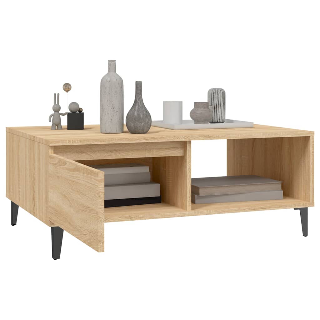 Table basse chêne sonoma 90x60x35 cm bois d'ingénierie - XIOS