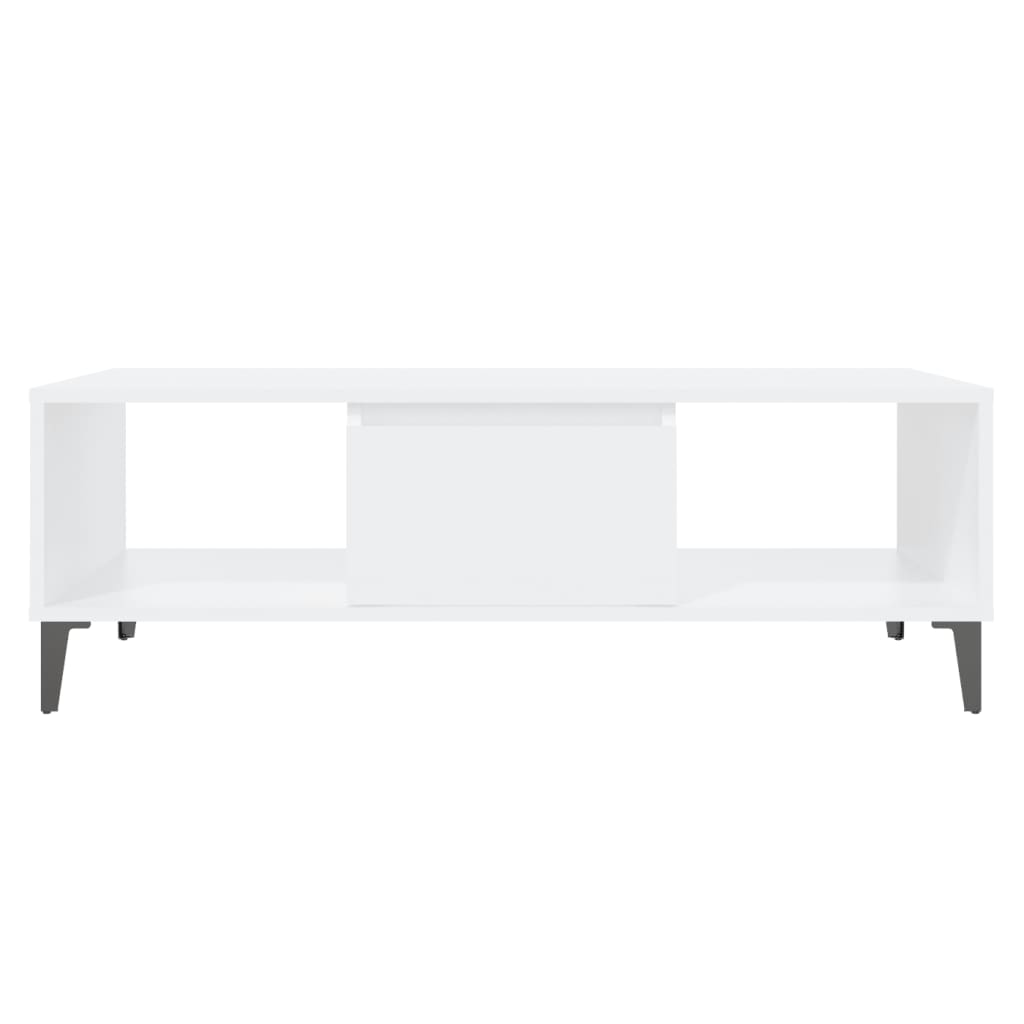 Table basse blanc 103,5x60x35 cm bois d'ingénierie