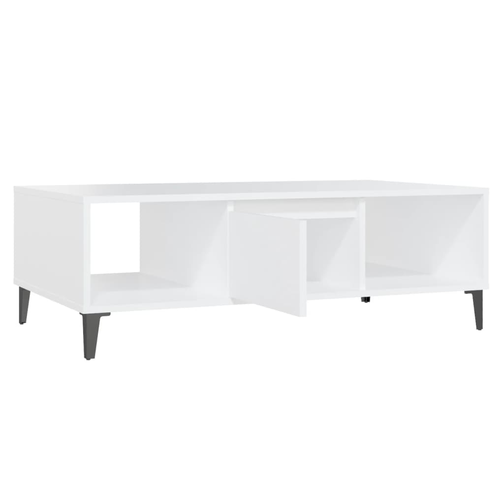 Table basse blanc 103,5x60x35 cm bois d'ingénierie