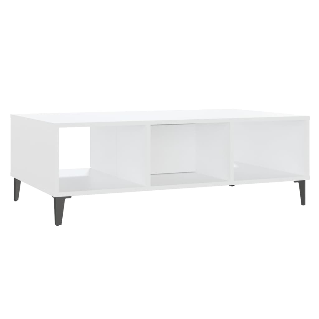 Table basse blanc 103,5x60x35 cm bois d'ingénierie