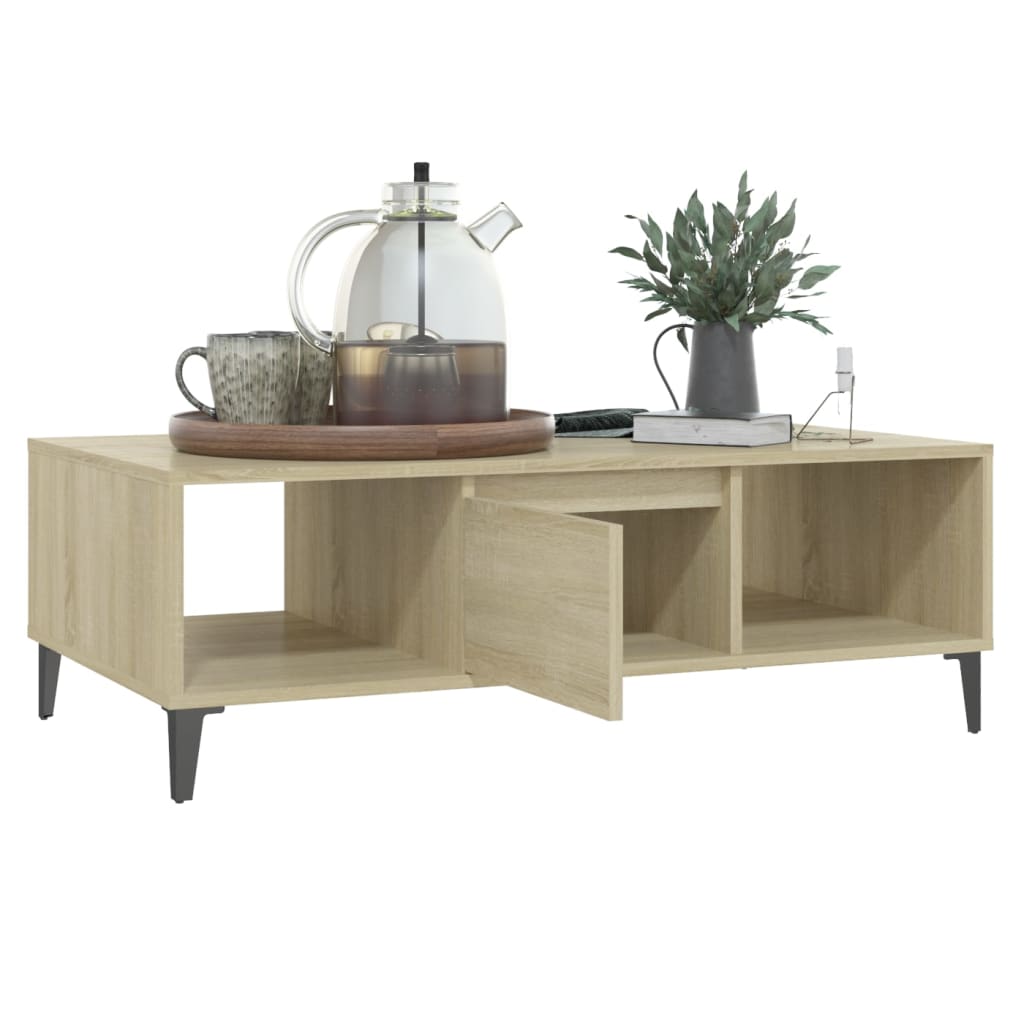 Table basse chêne sonoma 103,5x60x35 cm bois d'ingénierie - XIOS
