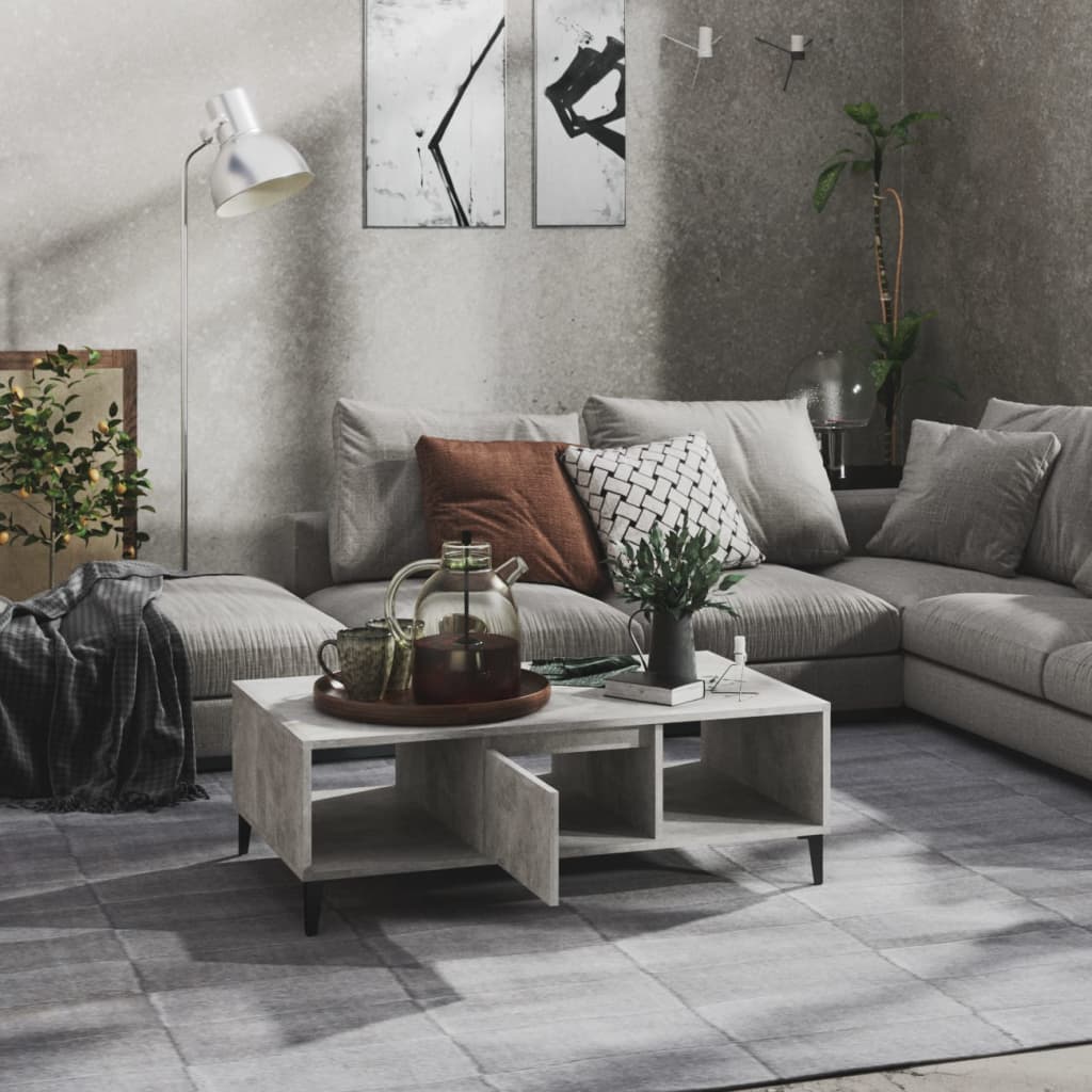 Table basse gris béton 103,5x60x35 cm bois d'ingénierie - XIOS