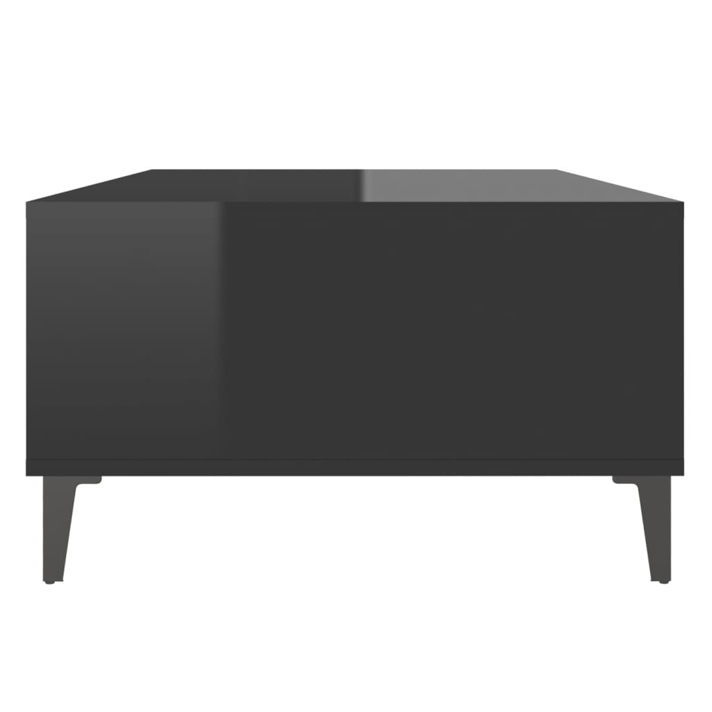 Table basse noir brillant 103,5x60x35 cm bois d'ingénierie - XIOS