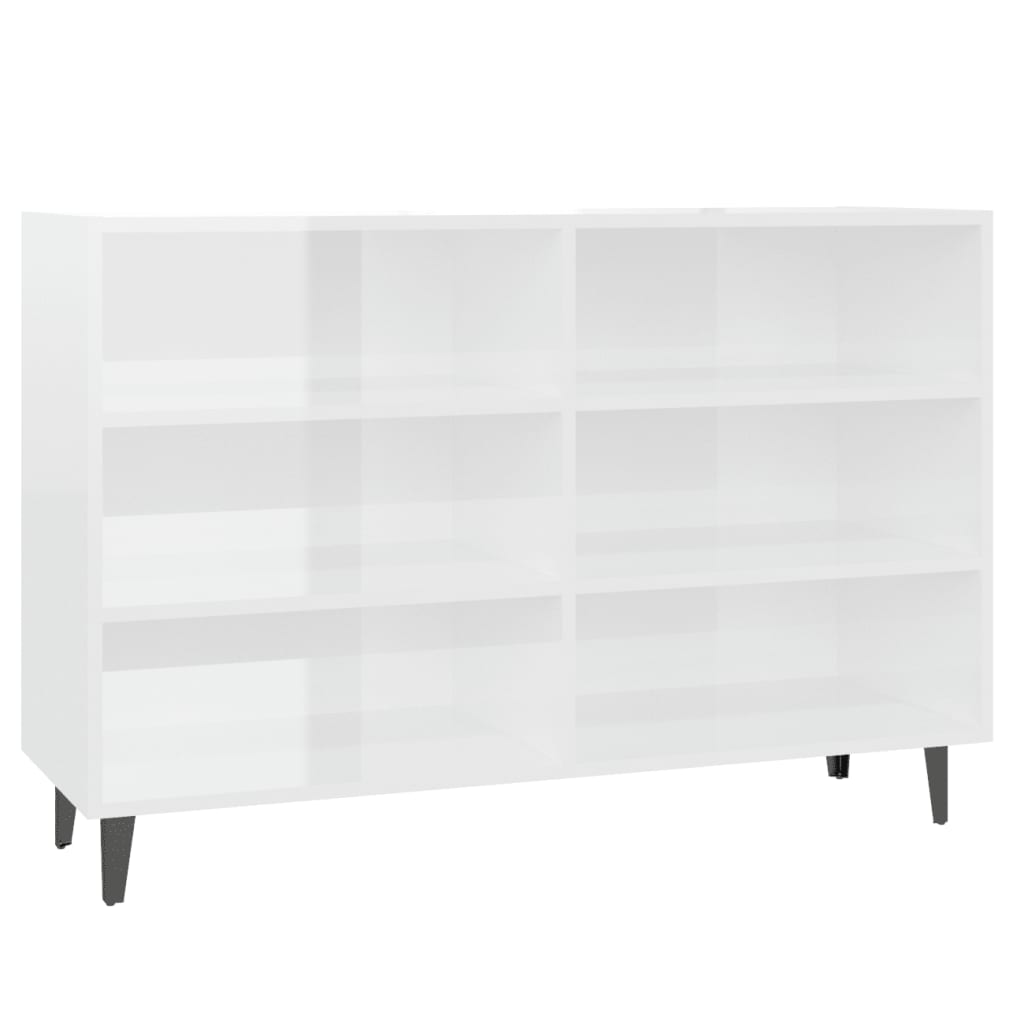 Buffet blanc brillant 103,5x35x70 cm bois d'ingénierie - XIOS