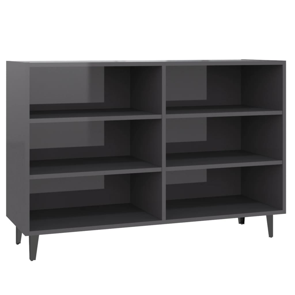Buffet gris brillant 103,5x35x70 cm bois d'ingénierie - XIOS