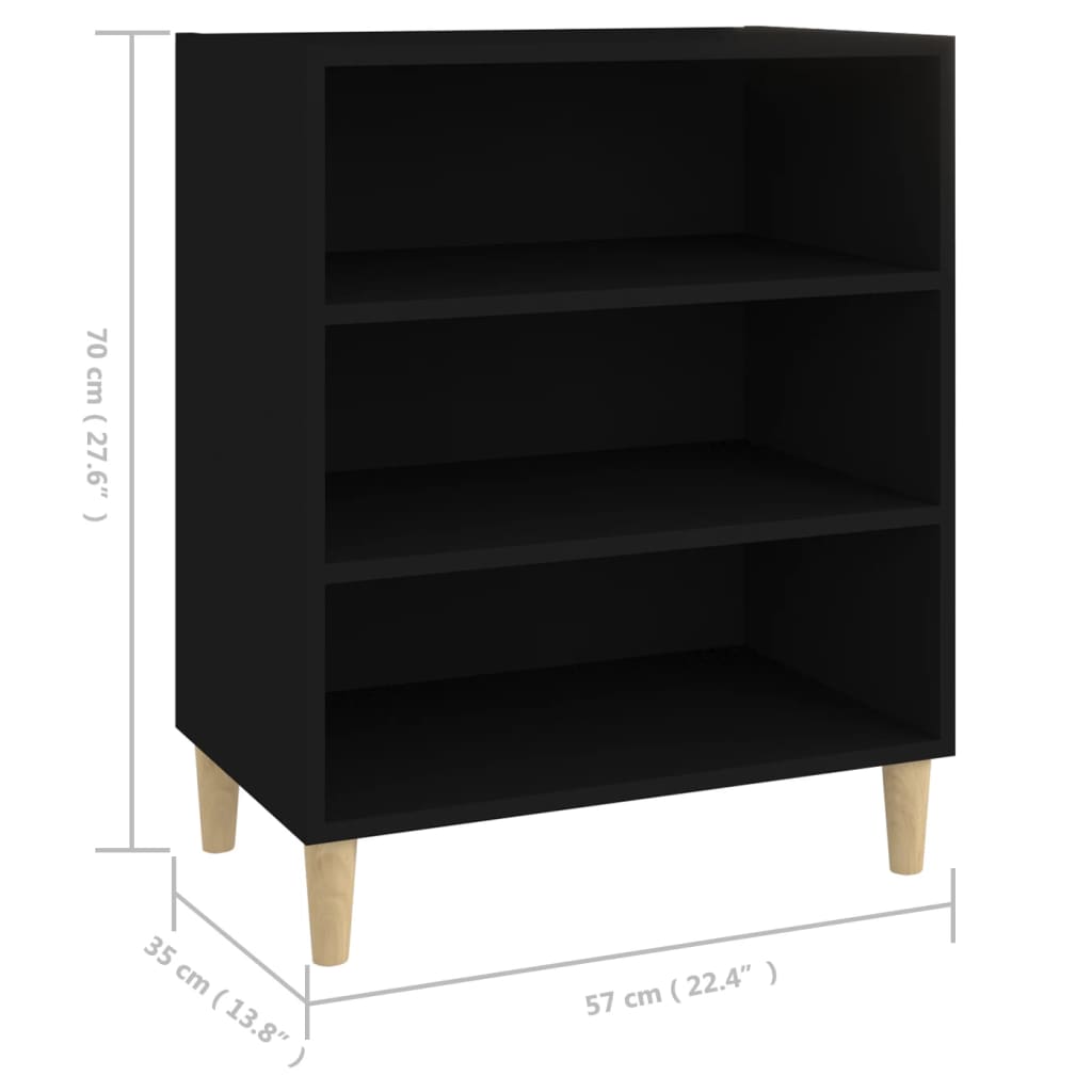 Buffet noir 57x35x70 cm bois d’ingénierie - XIOS