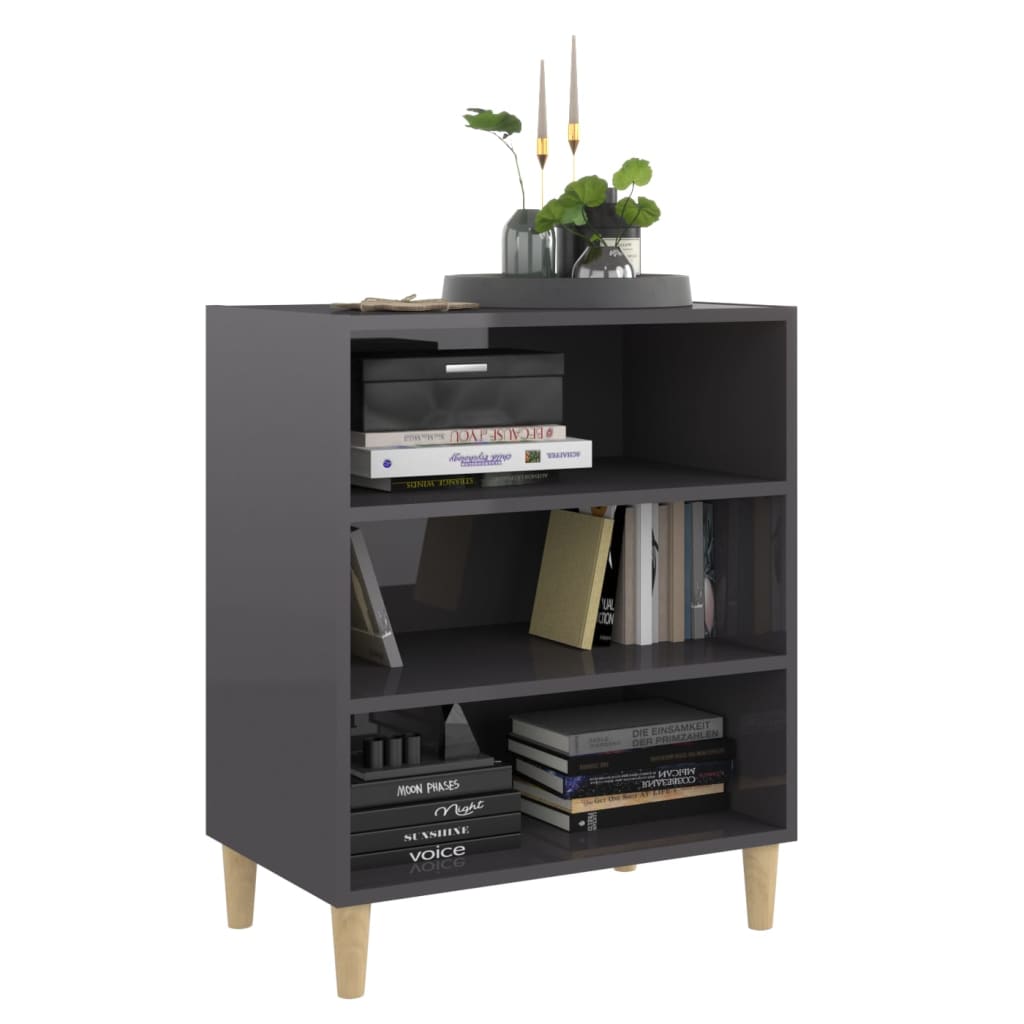 Buffet gris brillant 57x35x70 cm bois d'ingénierie - XIOS