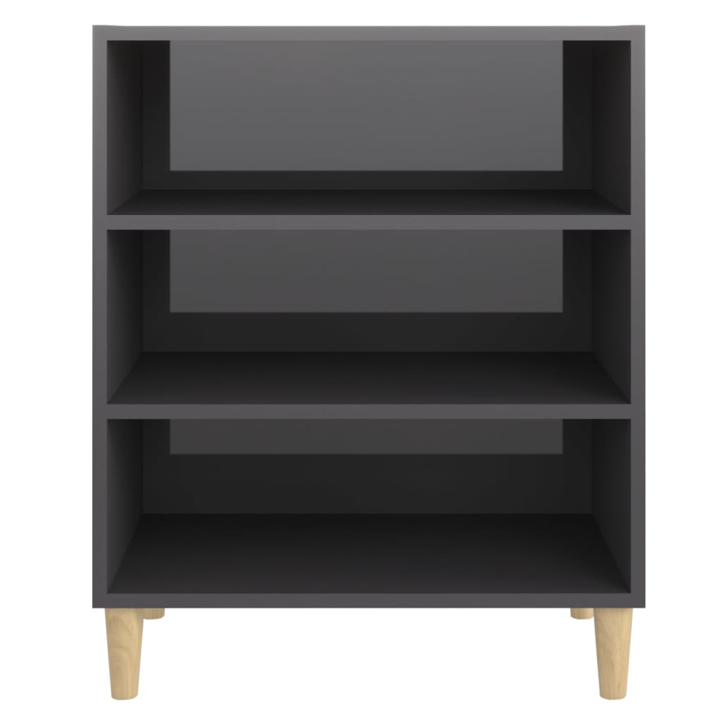 Buffet gris brillant 57x35x70 cm bois d'ingénierie - XIOS