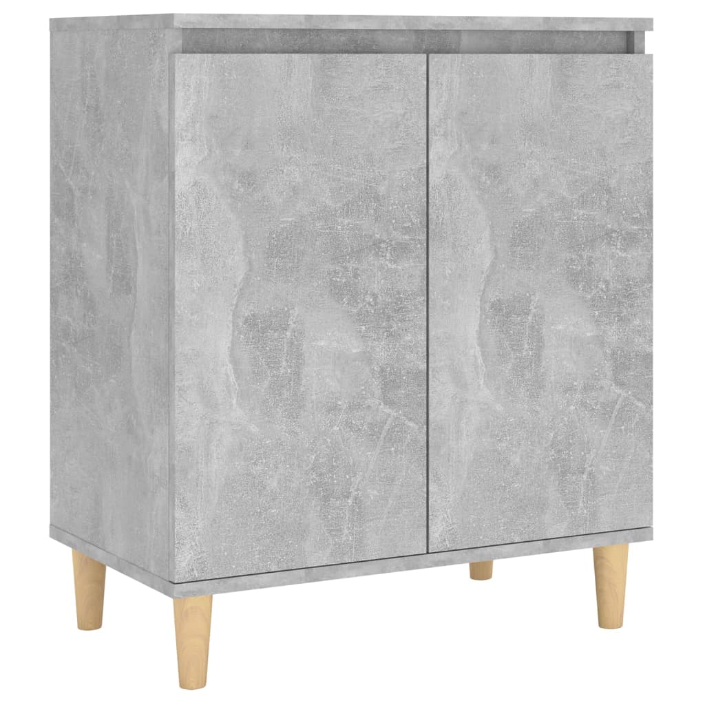 Buffet avec pieds en bois Gris béton bois d'ingénierie - XIOS